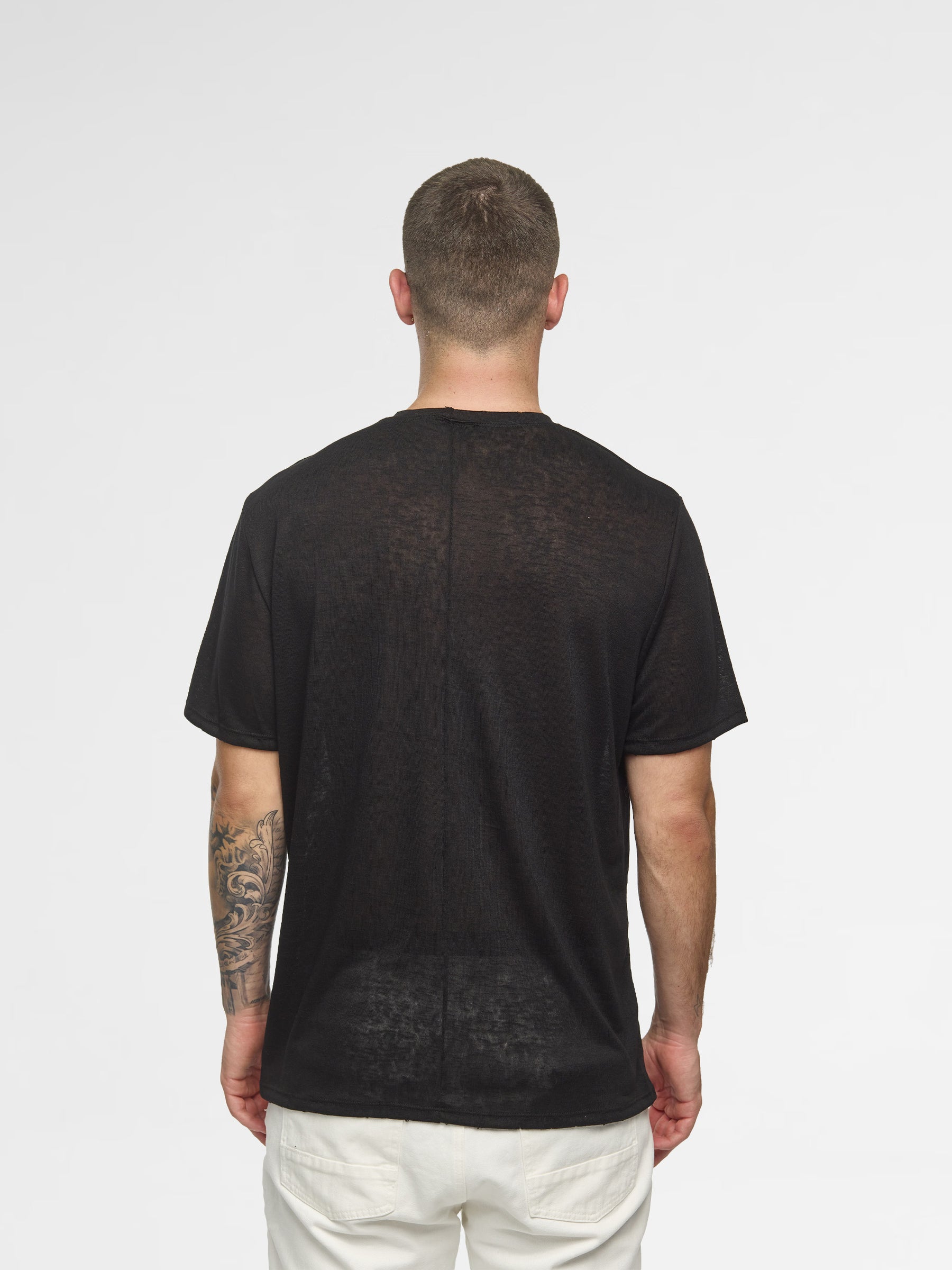CREW Milano Linen T-Shirt Black