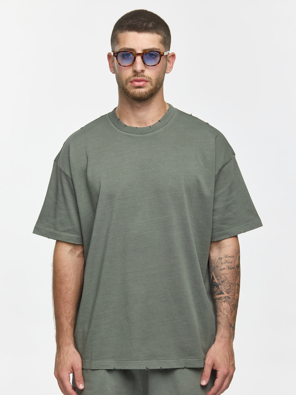 CREW Milano Oversize Set T-Shirt/Pants Green Khaki