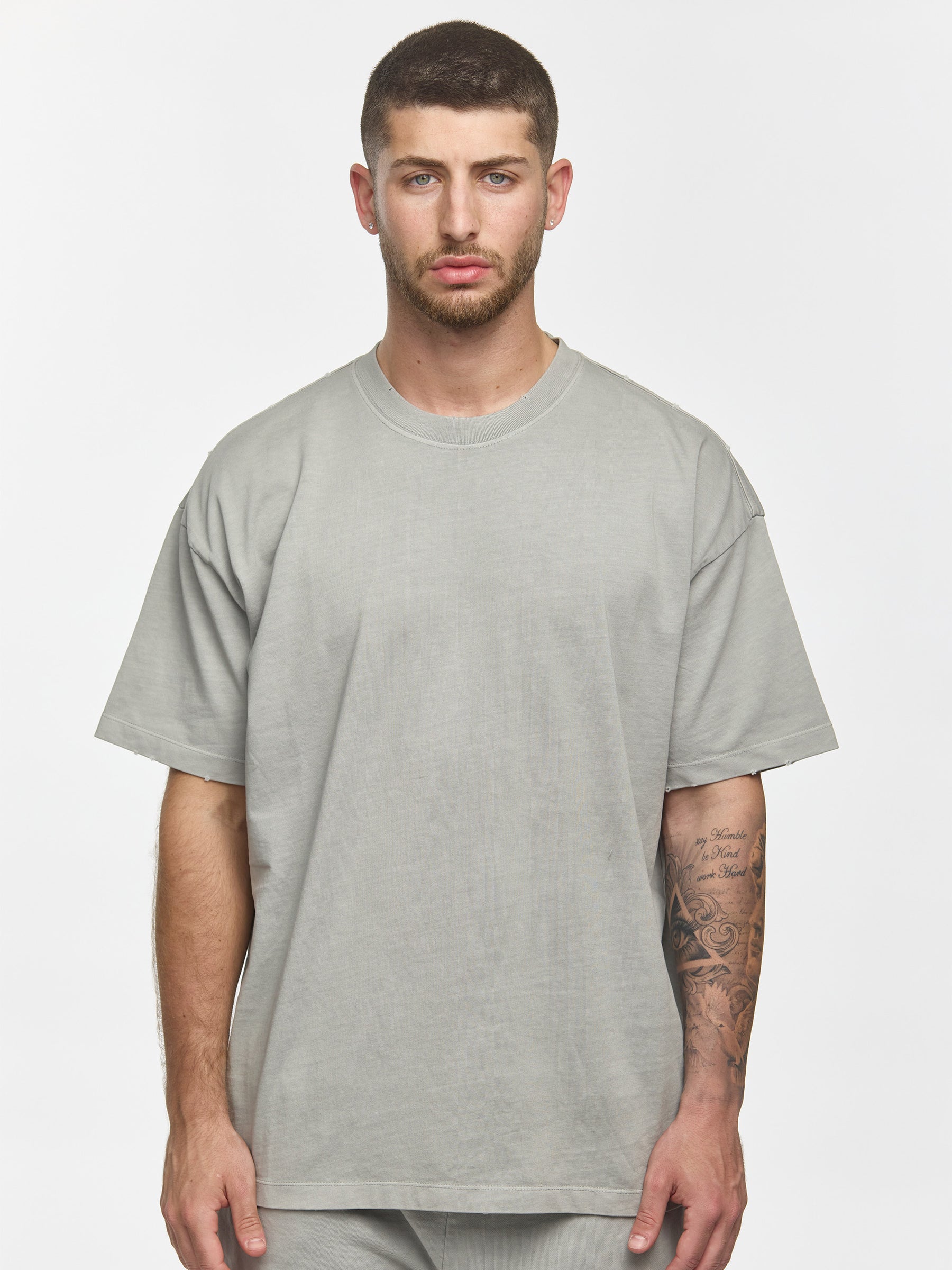 CREW Milano Oversize Set T-Shirt/Pants Light Grey