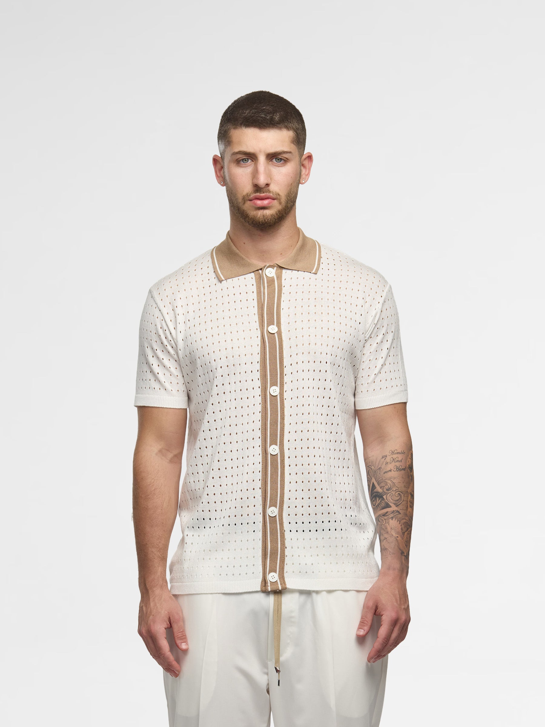 Prêt A Porter Short Sleeves Shirt White/Brown