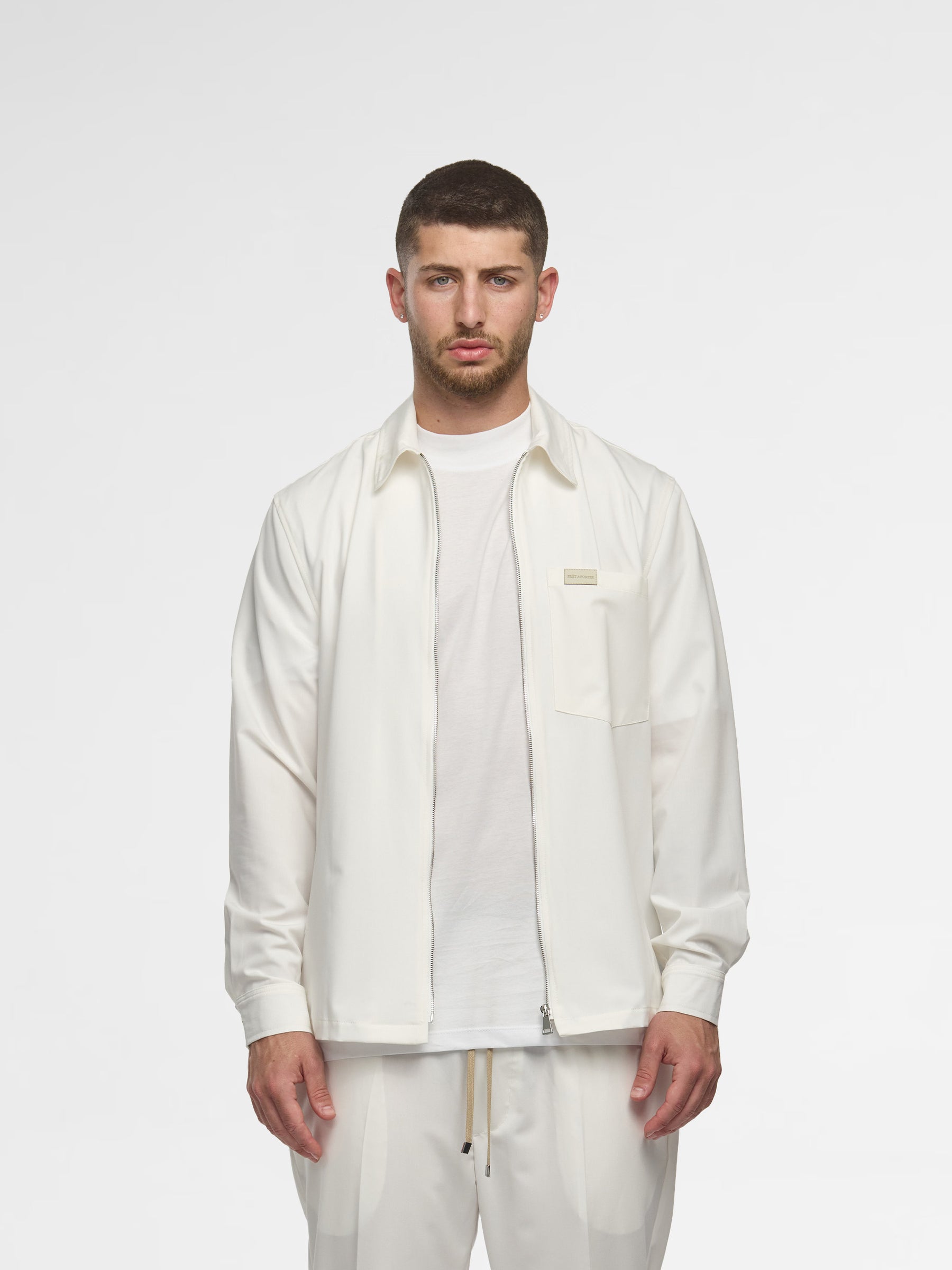 Prêt A Porter Zipper Jacket with Pocket White