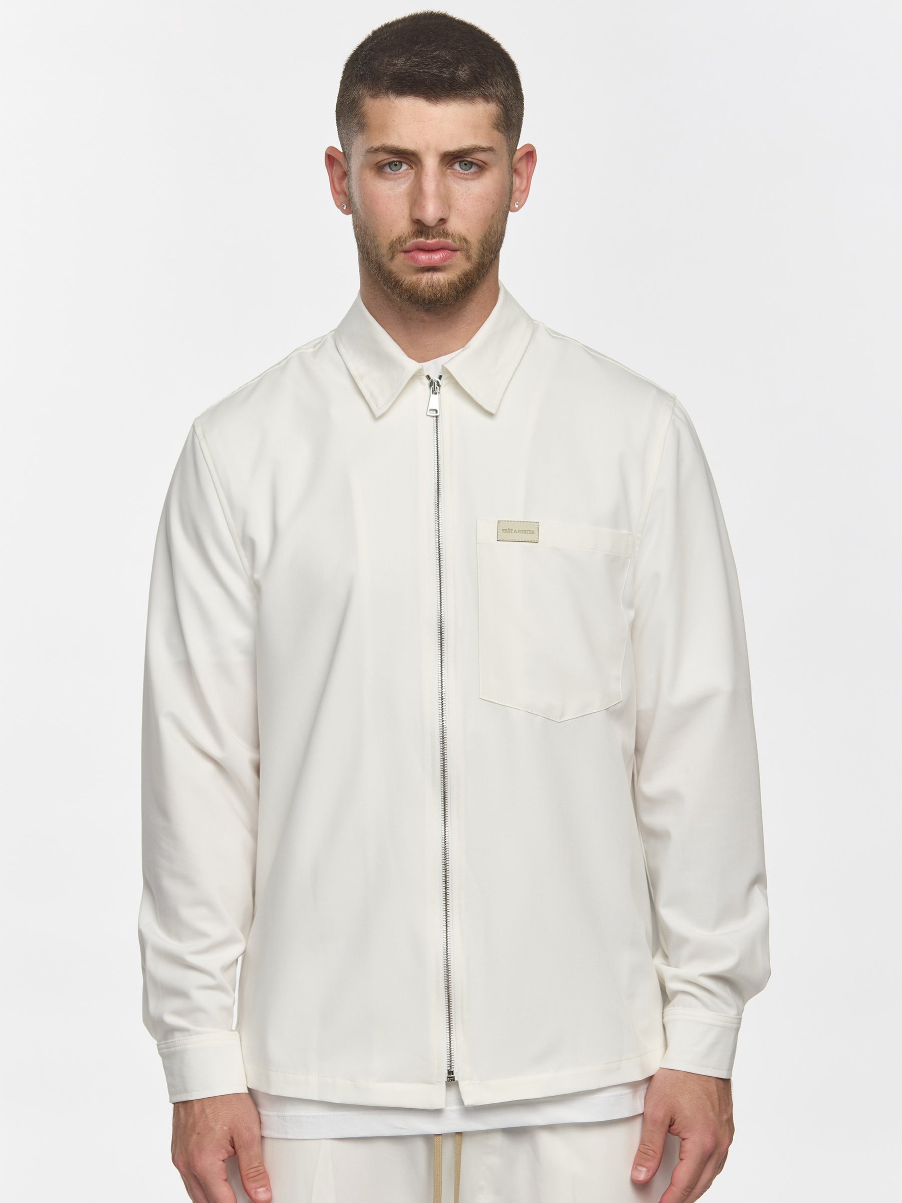 Prêt A Porter Zipper Jacket with Pocket White