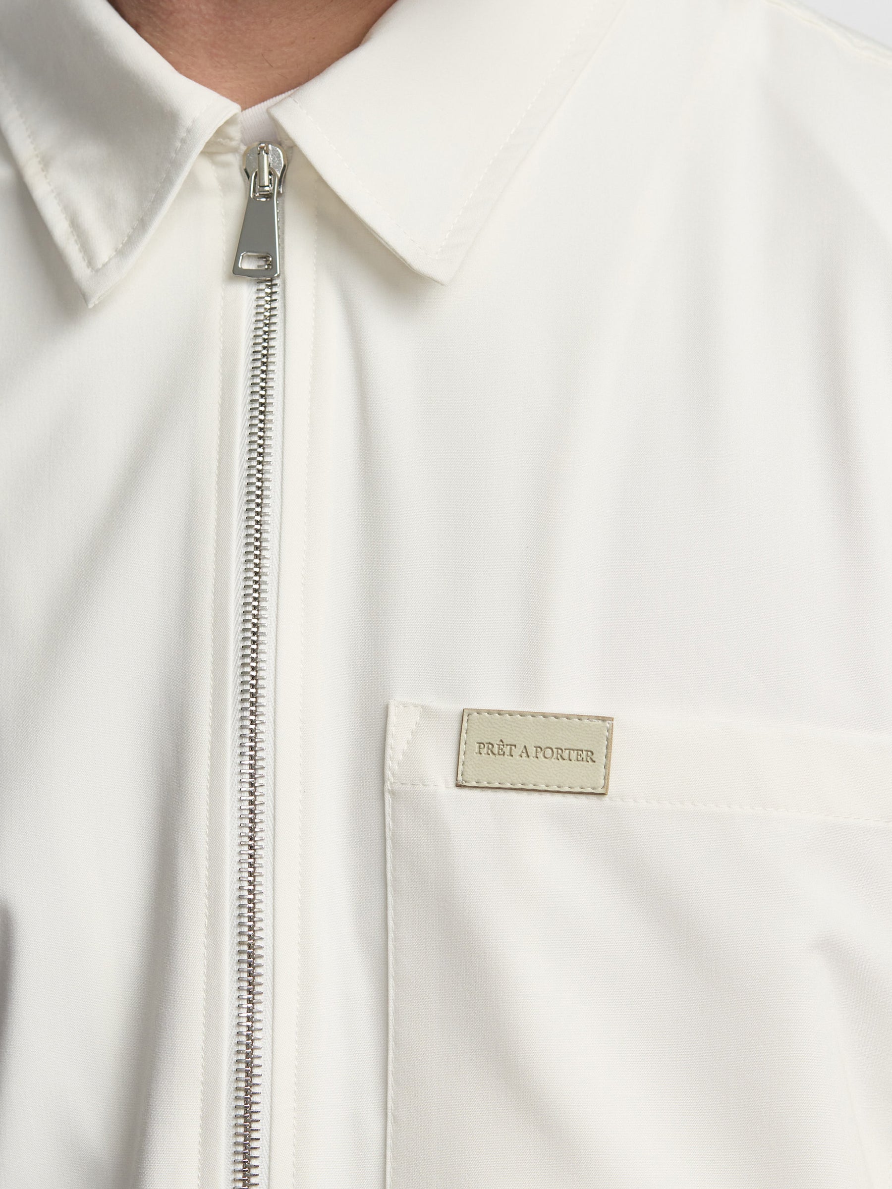 Prêt A Porter Zipper Jacket with Pocket White