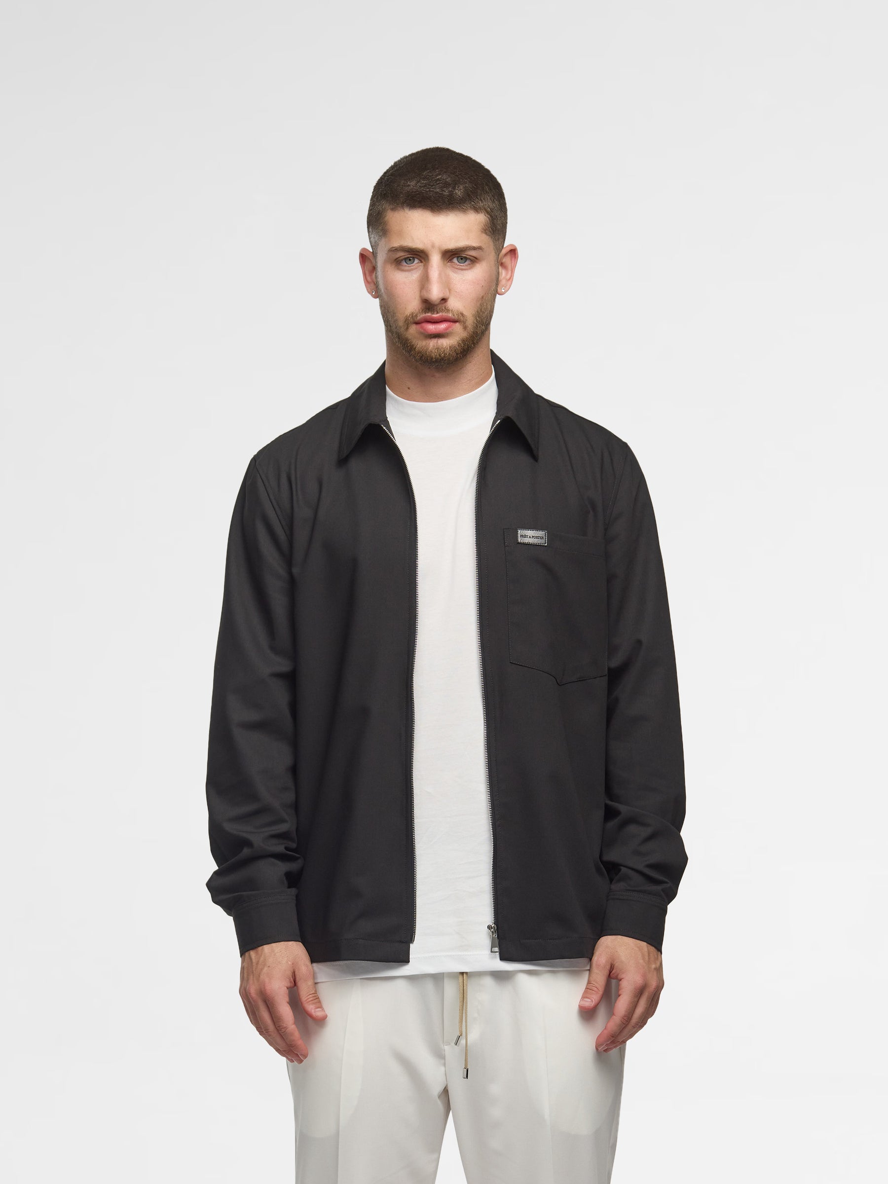 Prêt A Porter Zipper Jacket with Pocket Black