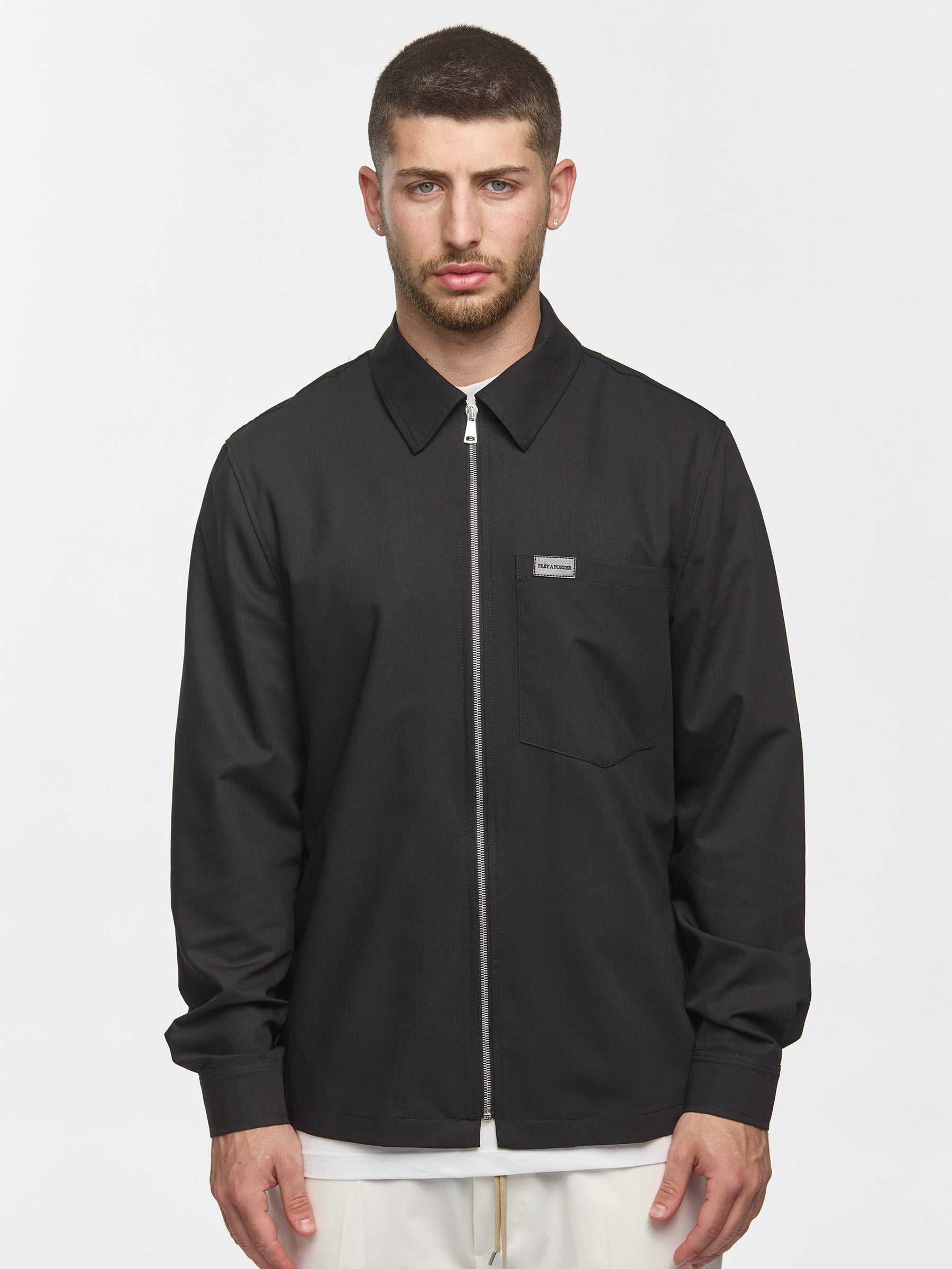 Prêt A Porter Zipper Jacket with Pocket Black