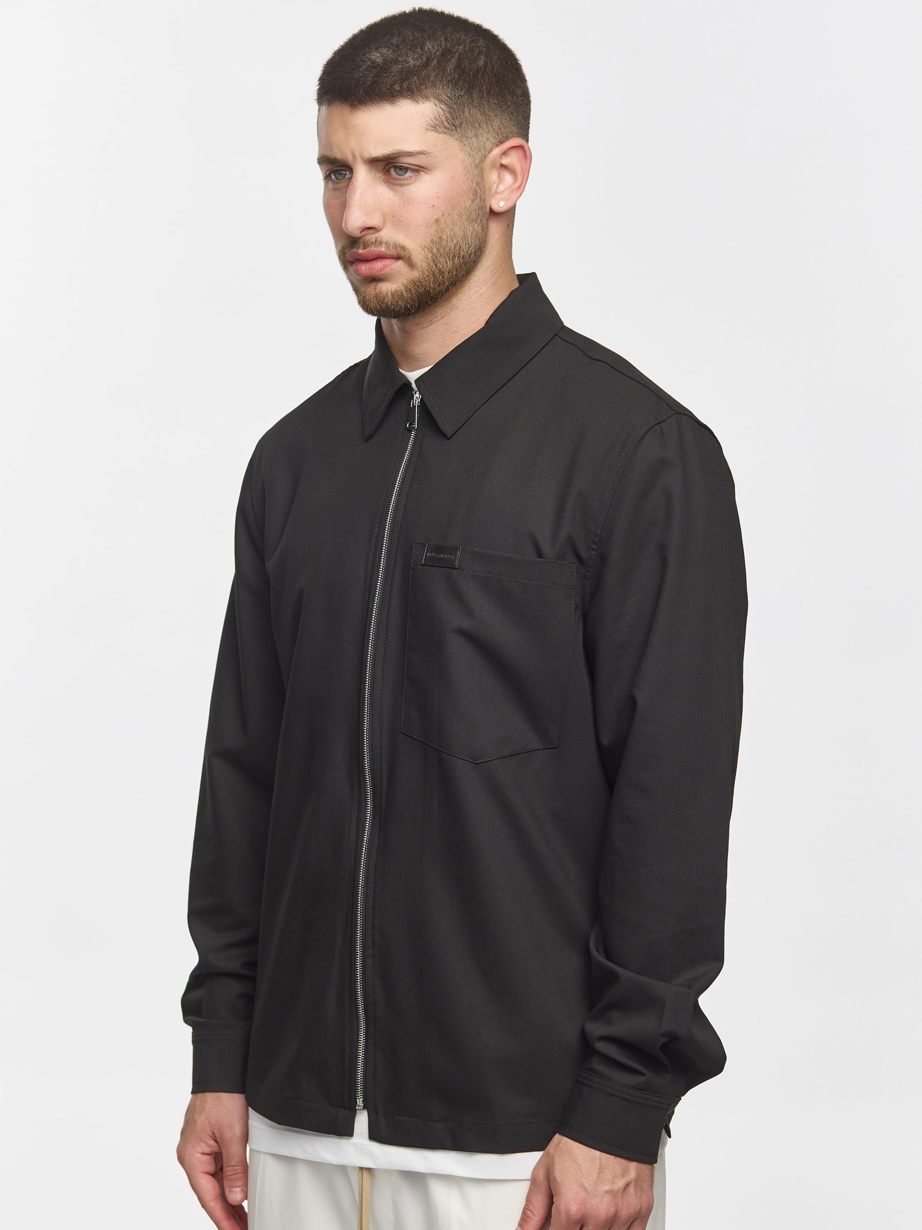 Prêt A Porter Zipper Jacket with Pocket Black