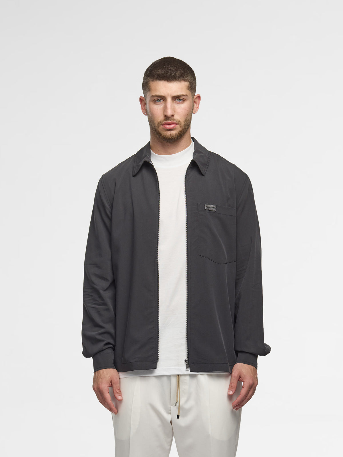 Prêt A Porter Zipper Jacket with Pocket Dark Grey