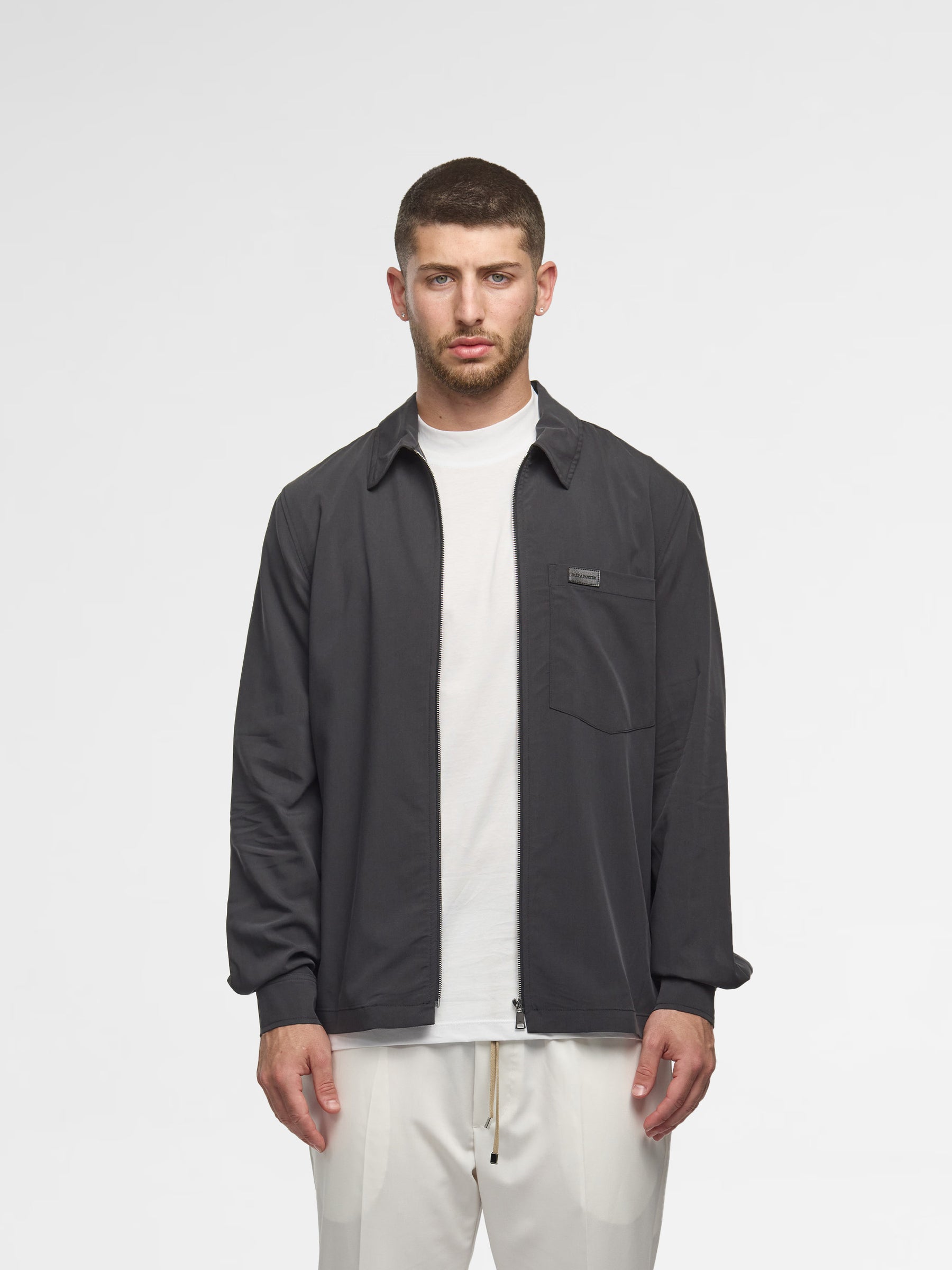 Prêt A Porter Zipper Jacket with Pocket Dark Grey