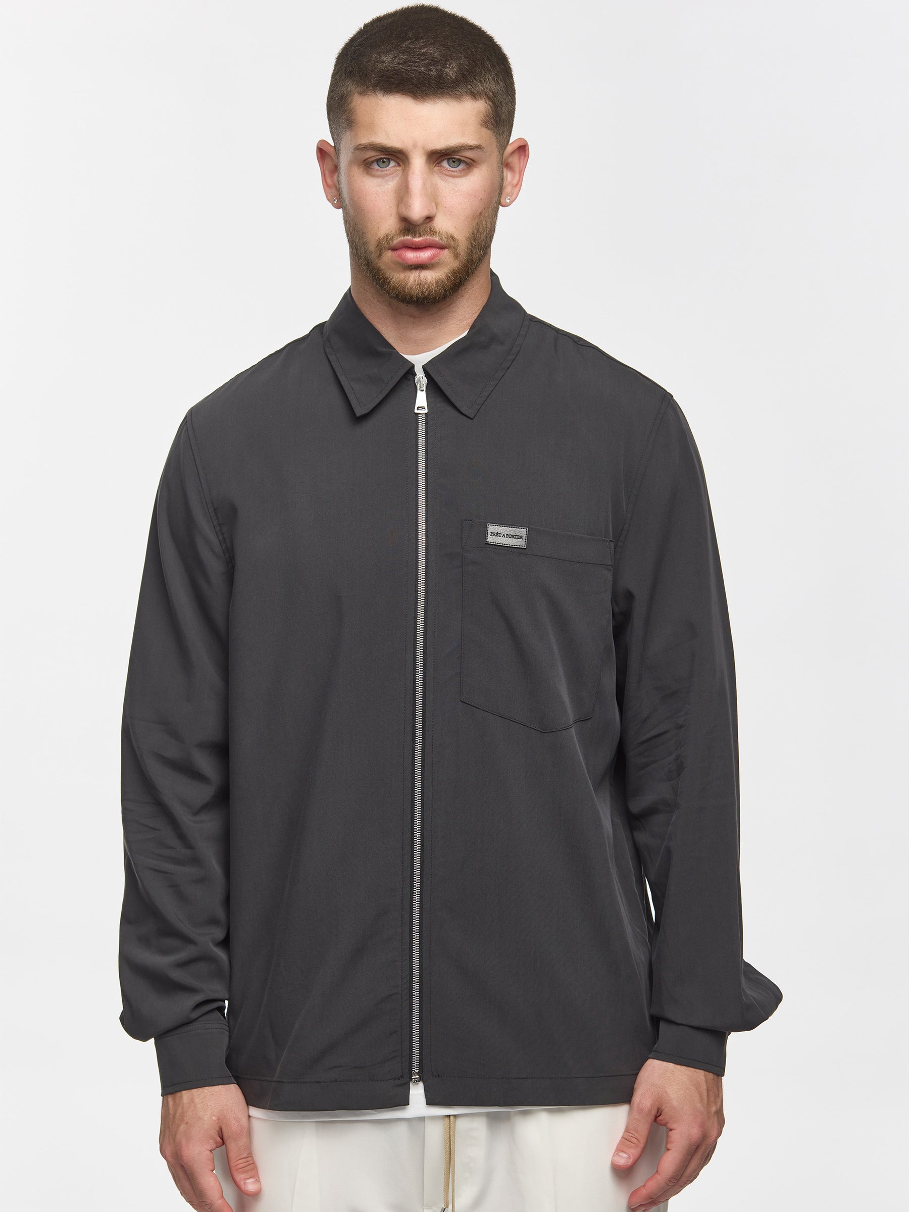 Prêt A Porter Zipper Jacket with Pocket Dark Grey