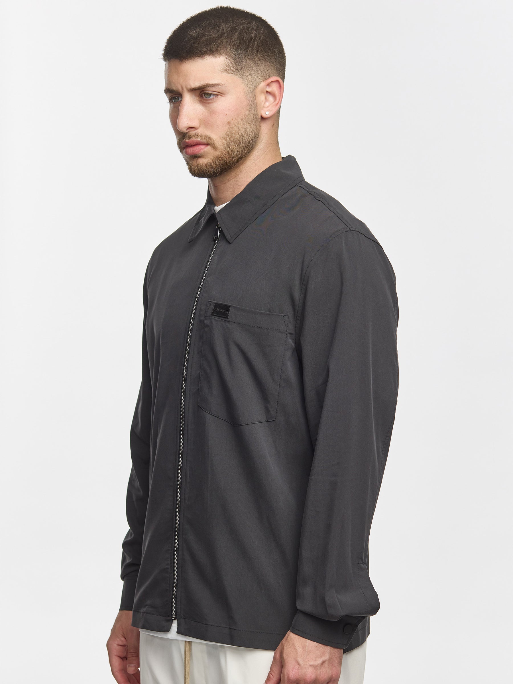Prêt A Porter Zipper Jacket with Pocket Dark Grey
