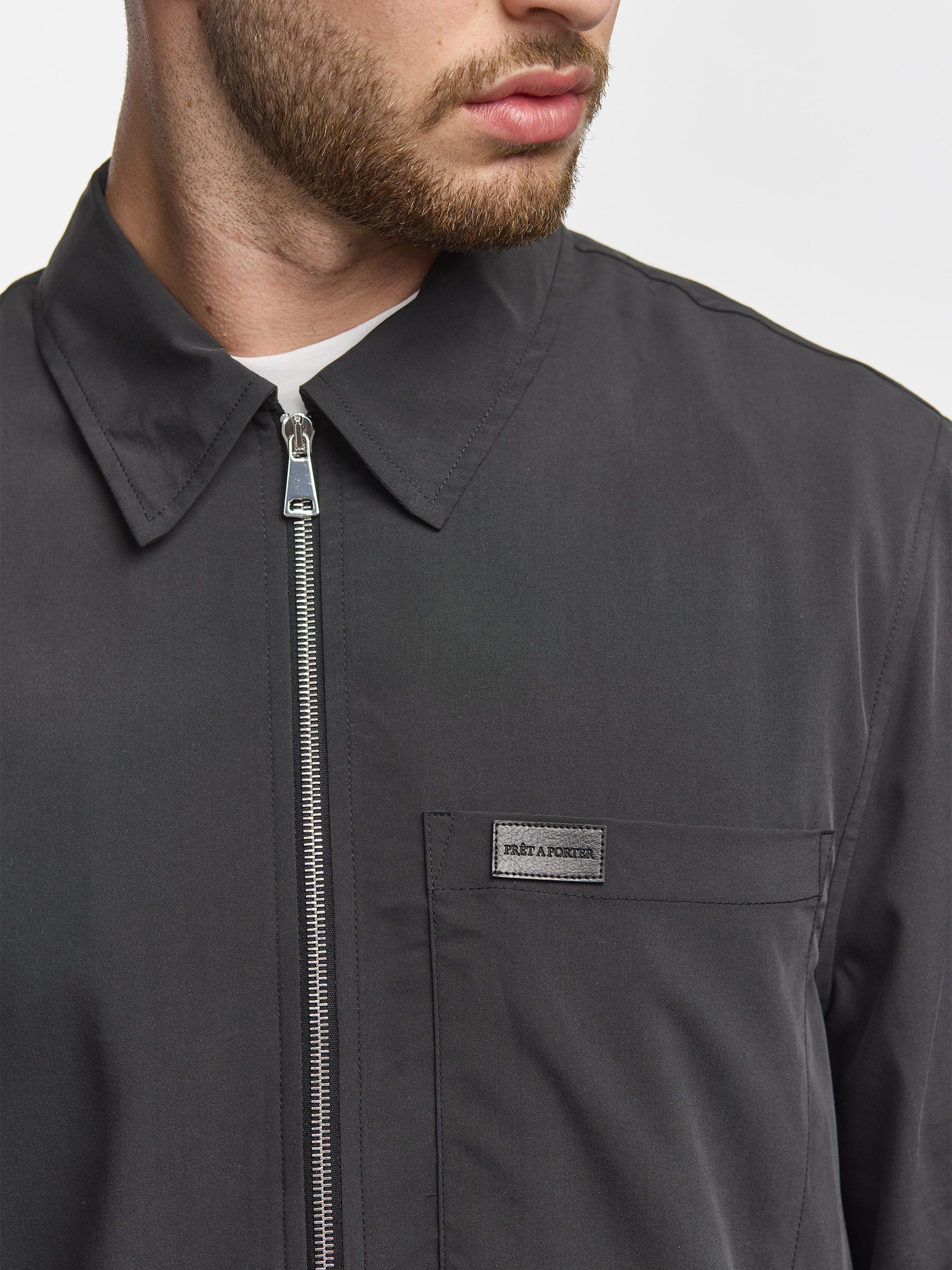 Prêt A Porter Zipper Jacket with Pocket Dark Grey
