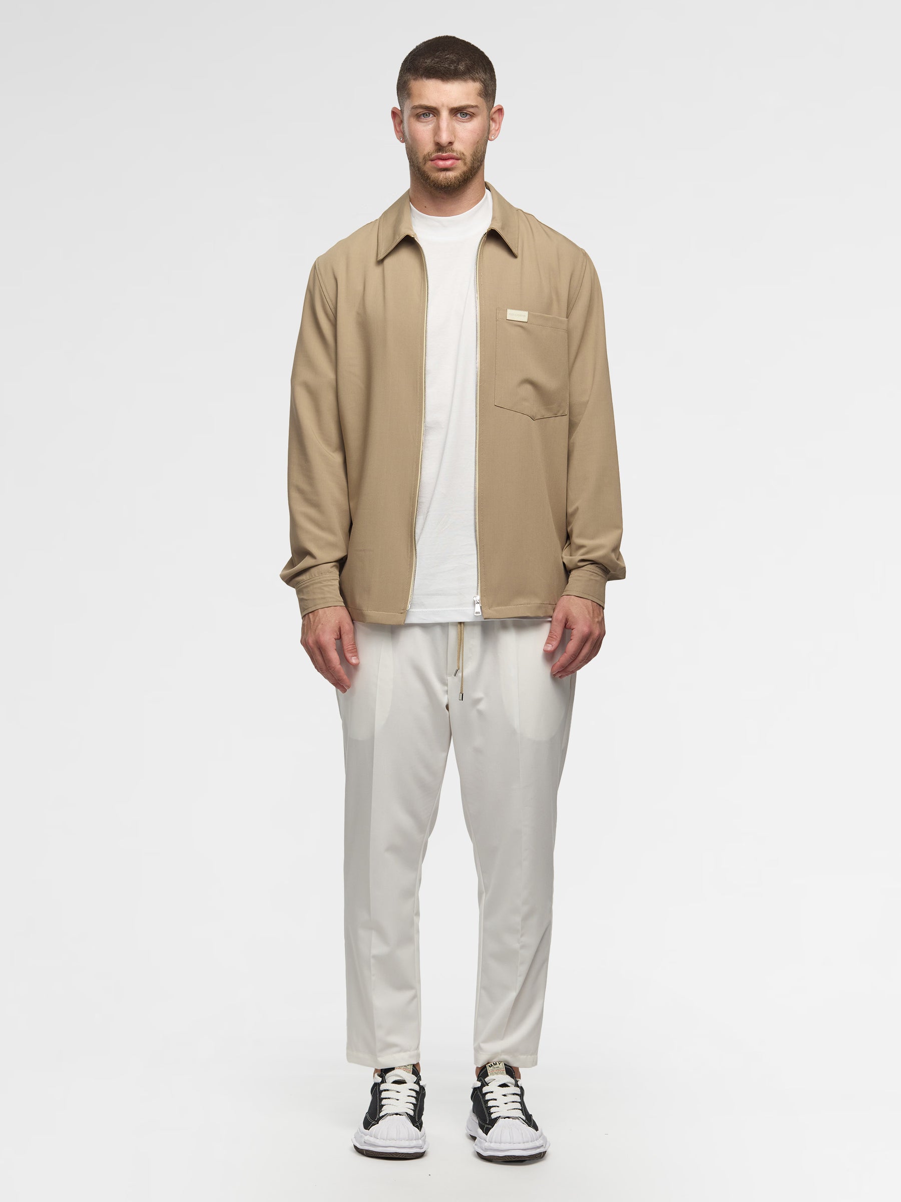 Prêt A Porter Zipper Jacket with Pocket Beige
