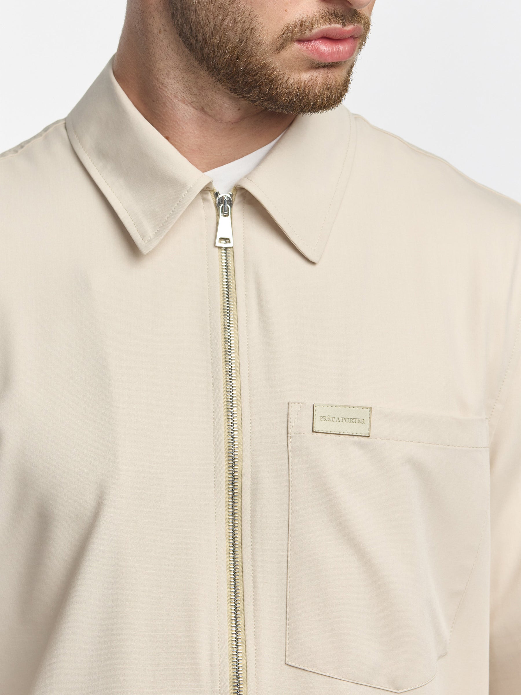 Prêt A Porter Zipper Jacket with Pocket Cream
