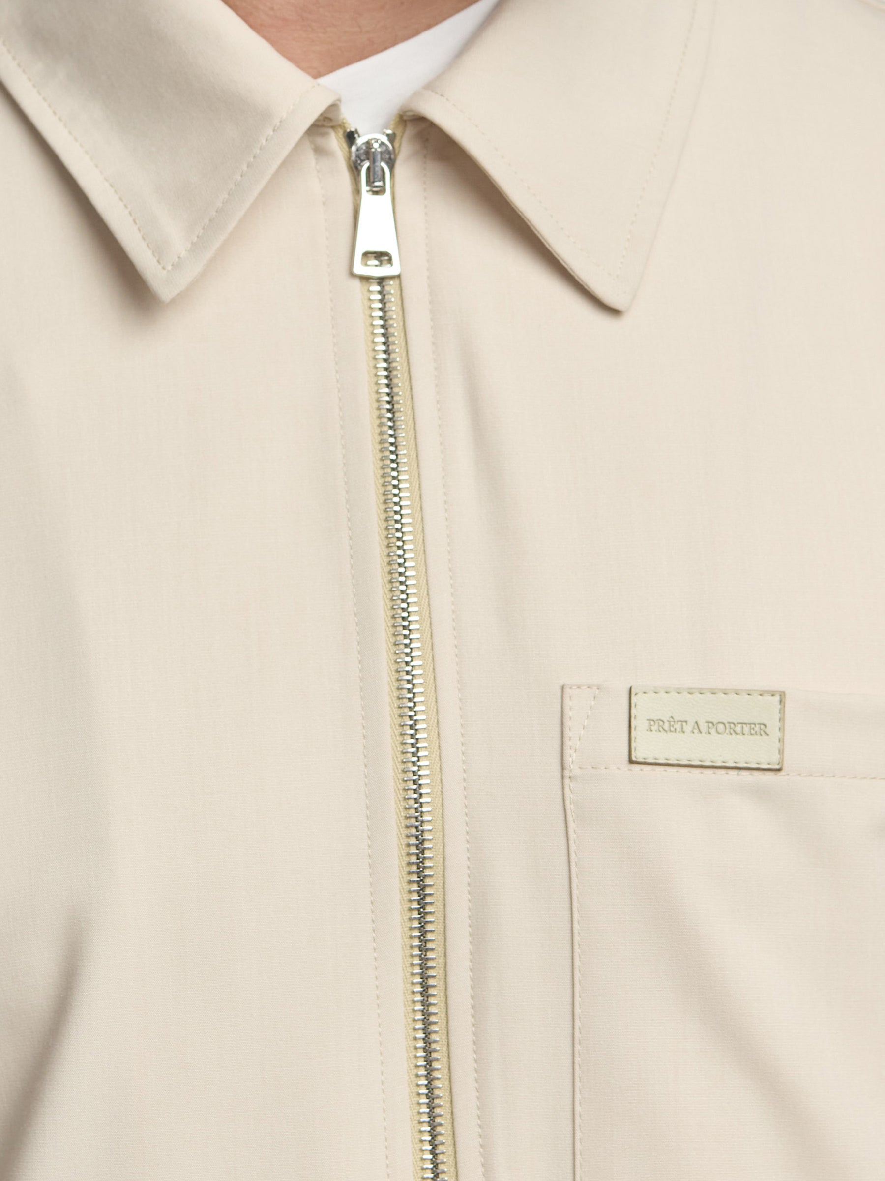 Prêt A Porter Zipper Jacket with Pocket Cream