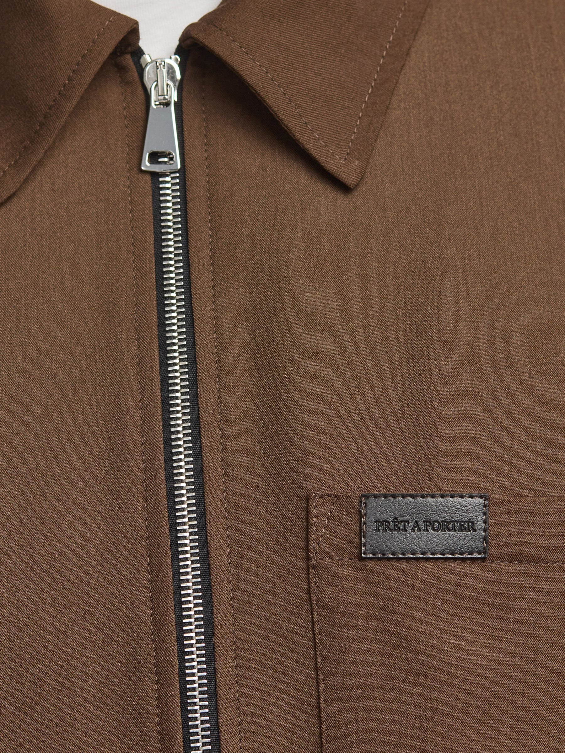 Prêt A Porter Zipper Jacket with Pocket Brown