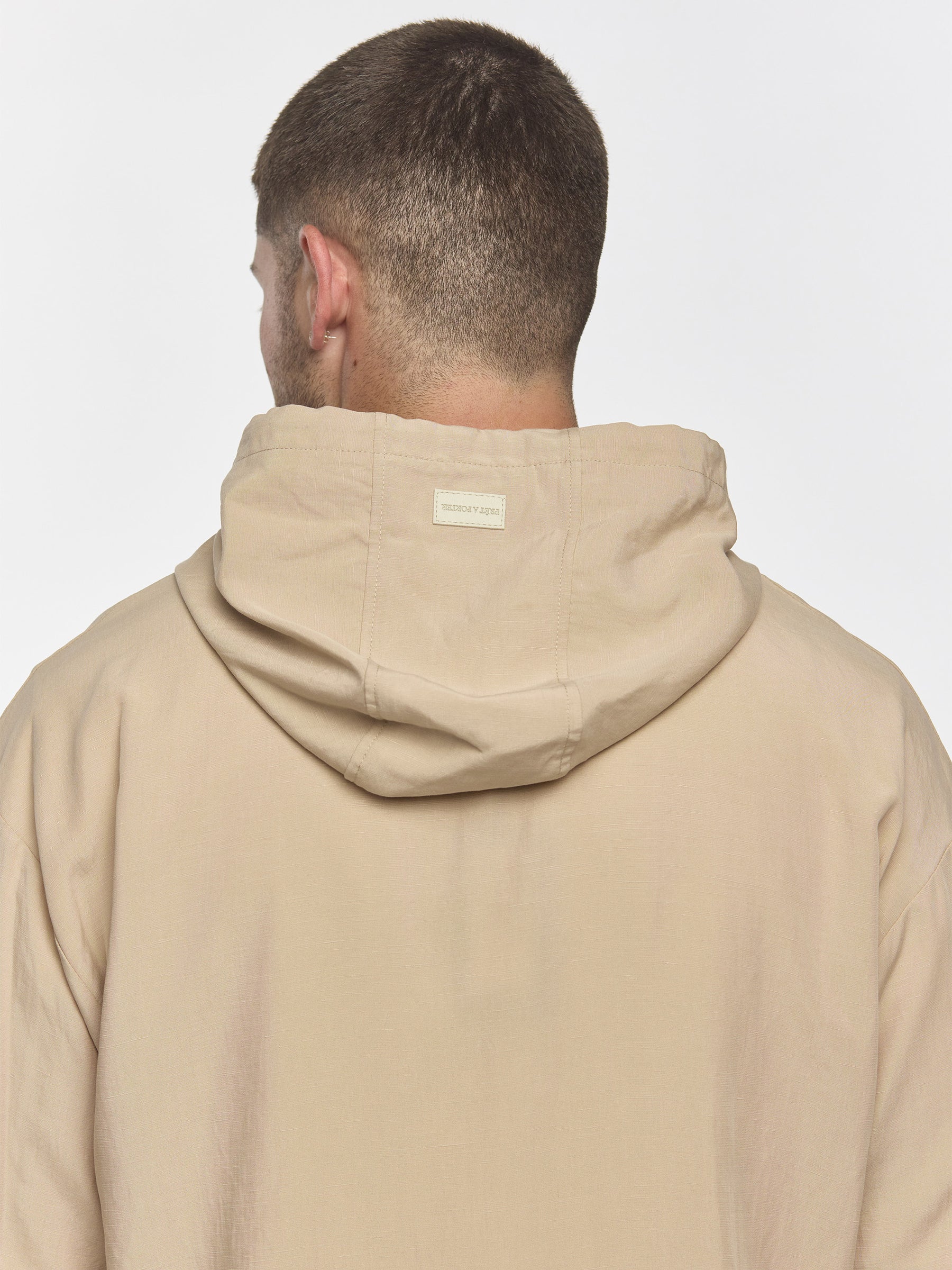 Prêt A Porter Linen Zipper Hoodie Beige