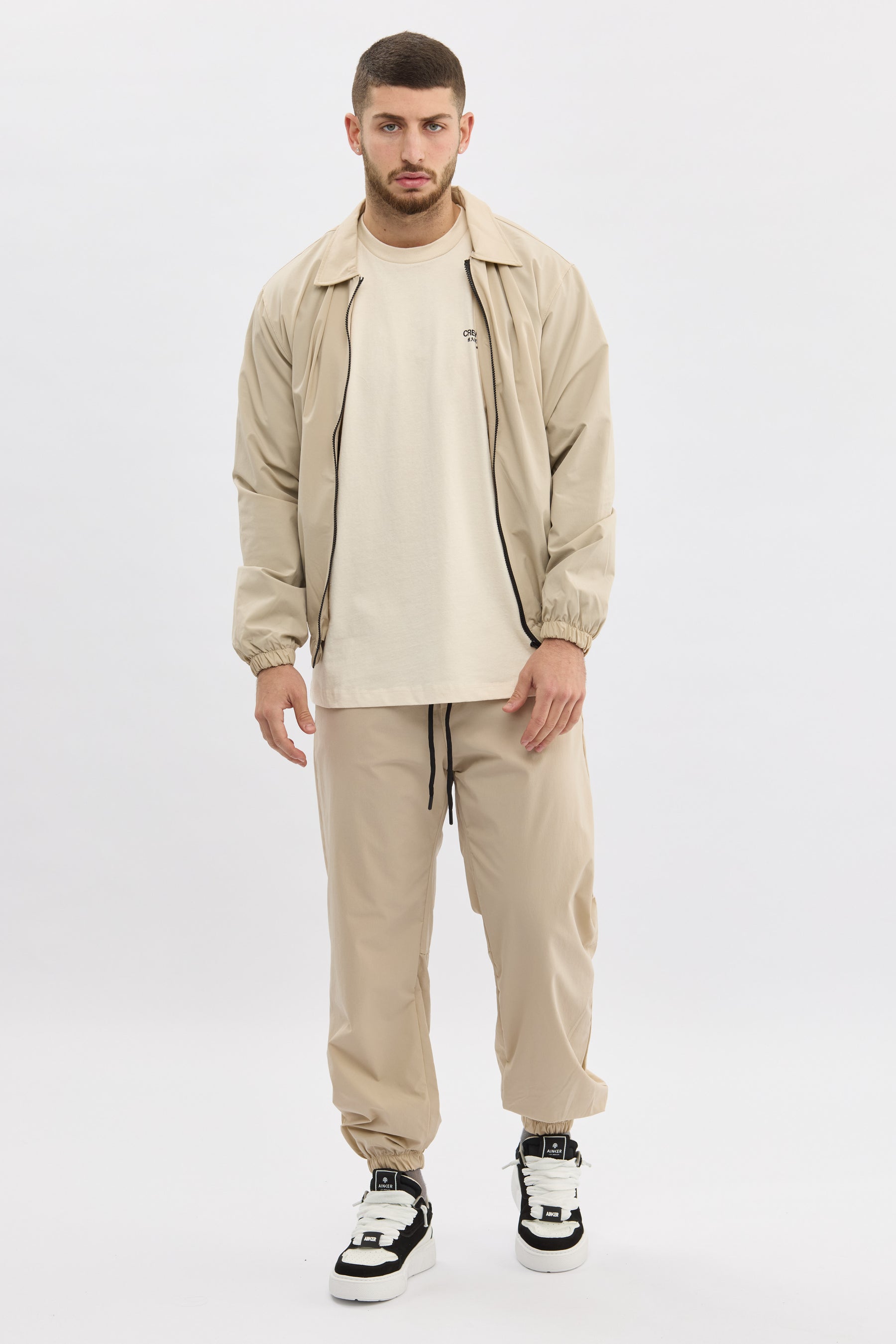 Crew Milano Beige Relaxed Joggers