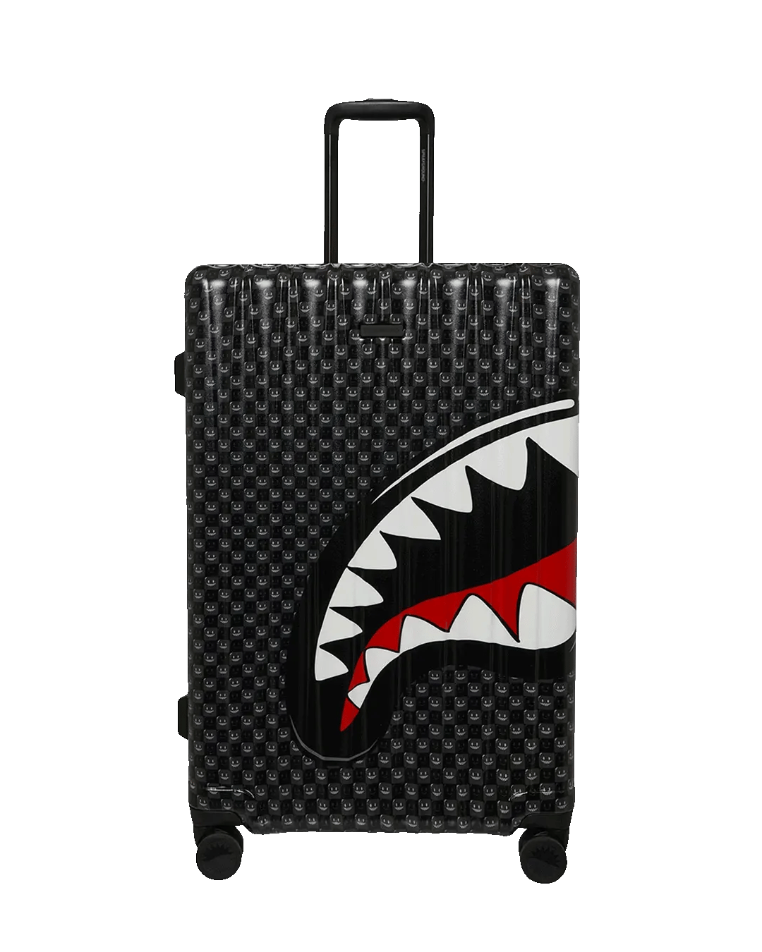 SPRAYGROUND SHARKS IN PARIS WTF BUBBLY BLACK CHECK FULL-SIZE LUGGAGE
