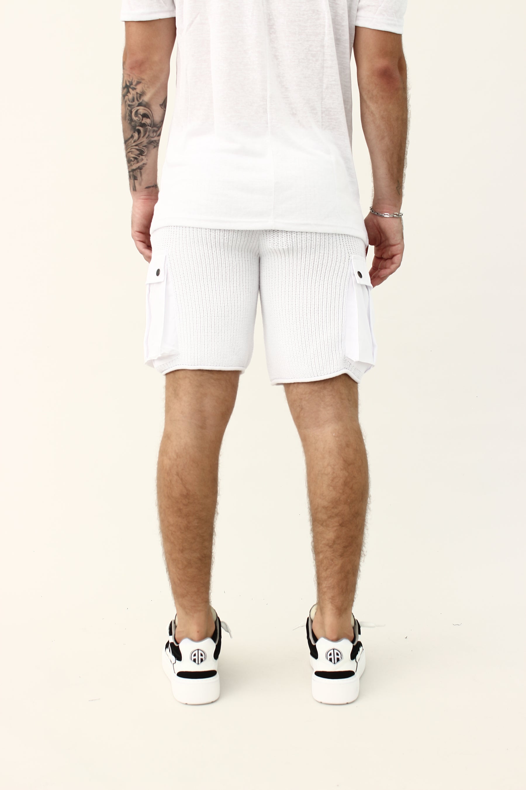 CREW Milano Knitted short cargo pants White