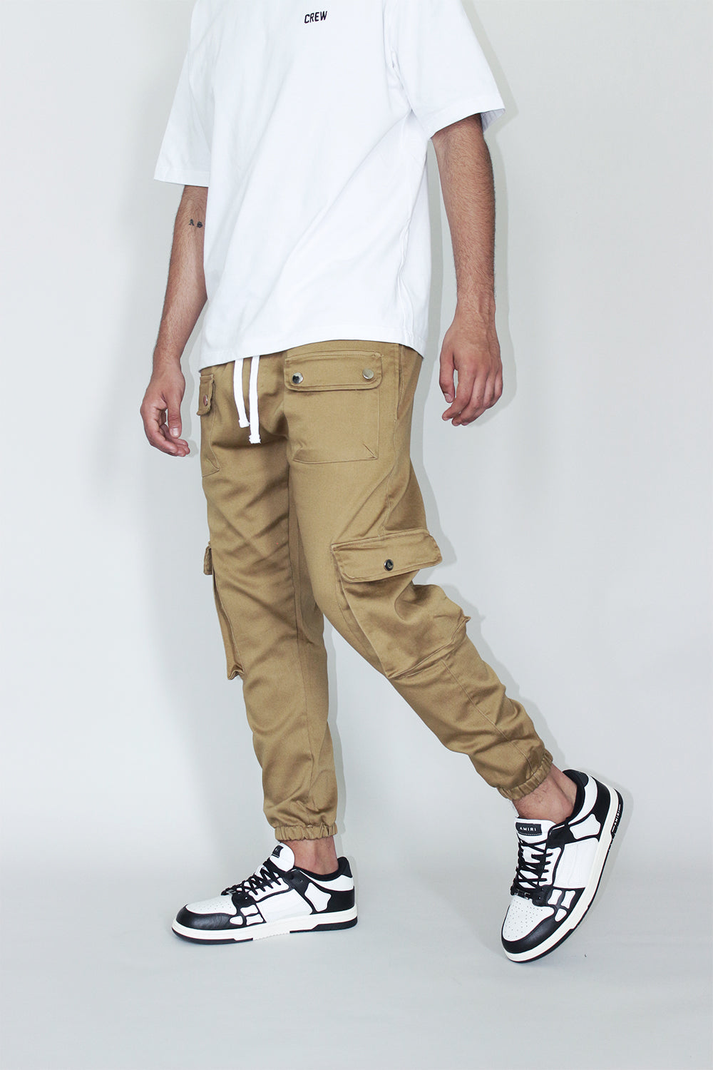 CREW Milano ROBERTO Khaki Cotton Cargo Pants