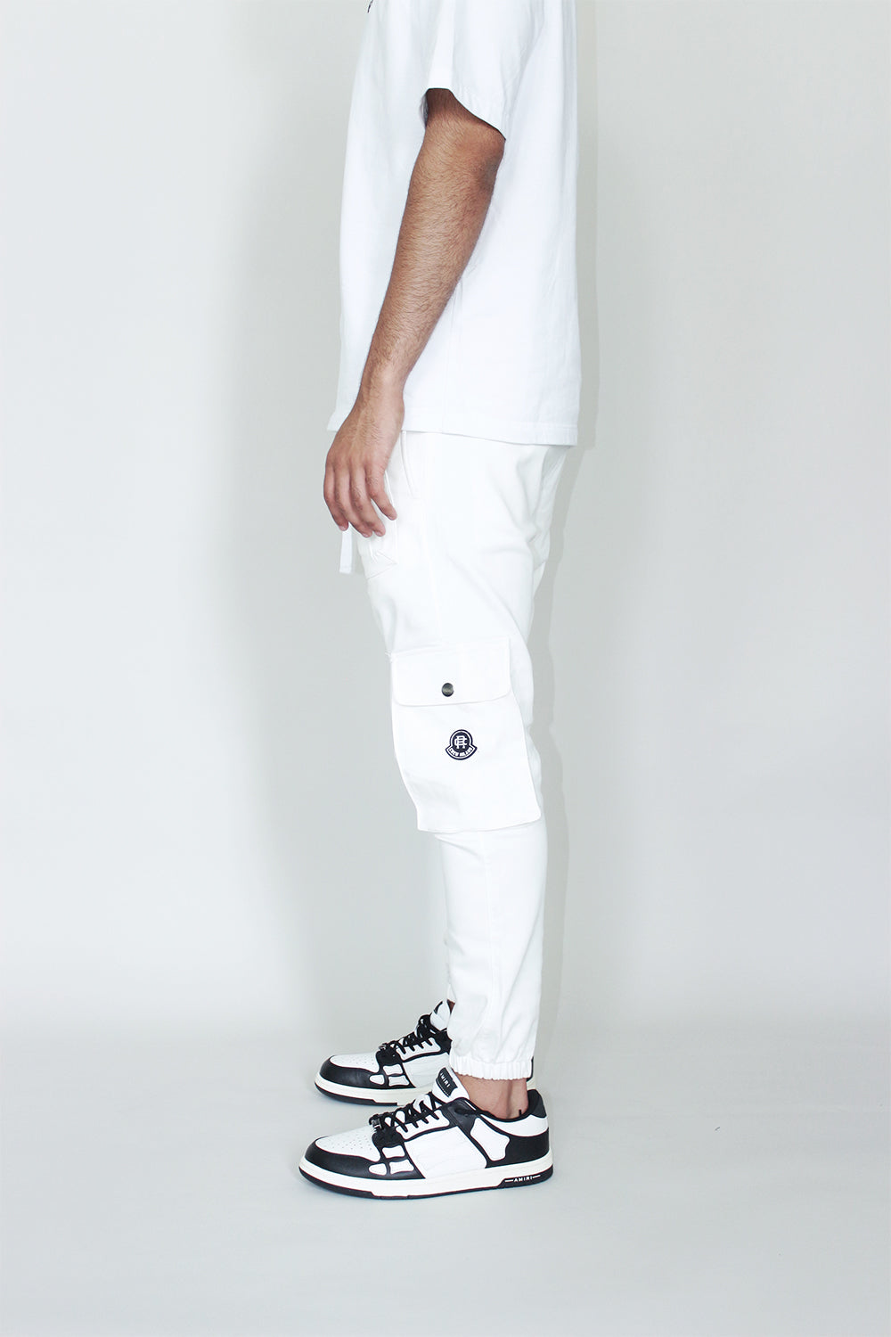 CREW Milano ROBERTO White Cream Cotton Cargo Pants