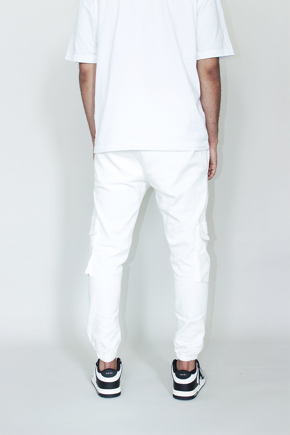 CREW Milano ROBERTO White Cream Cotton Cargo Pants