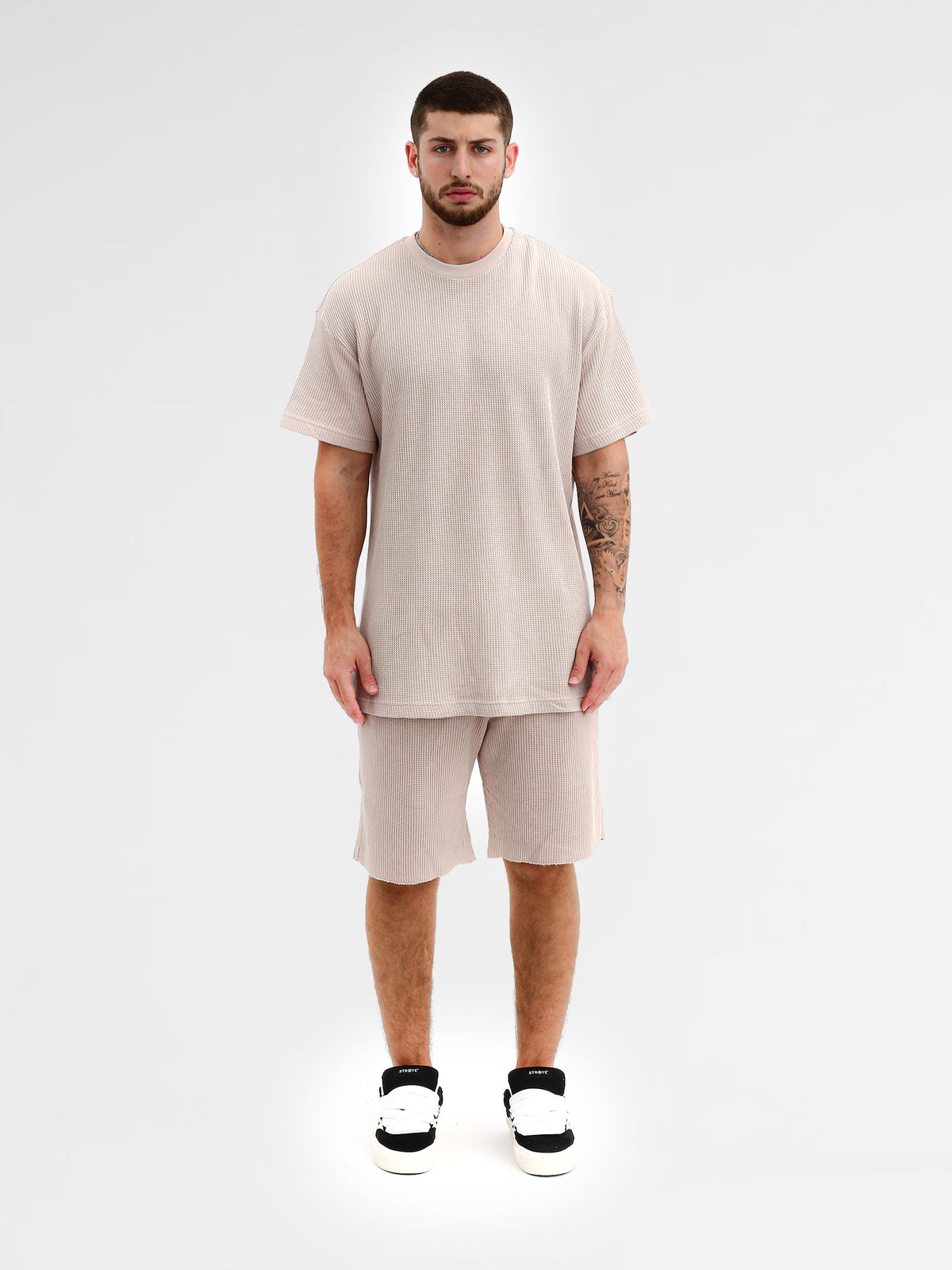 CREW Milano Oversize Set T-Shirt/Pants Waffle Cream