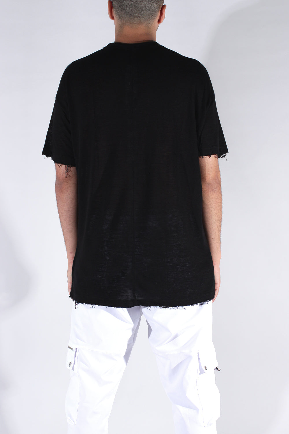 CREW Milano TULUM Black Linen T-Shirt