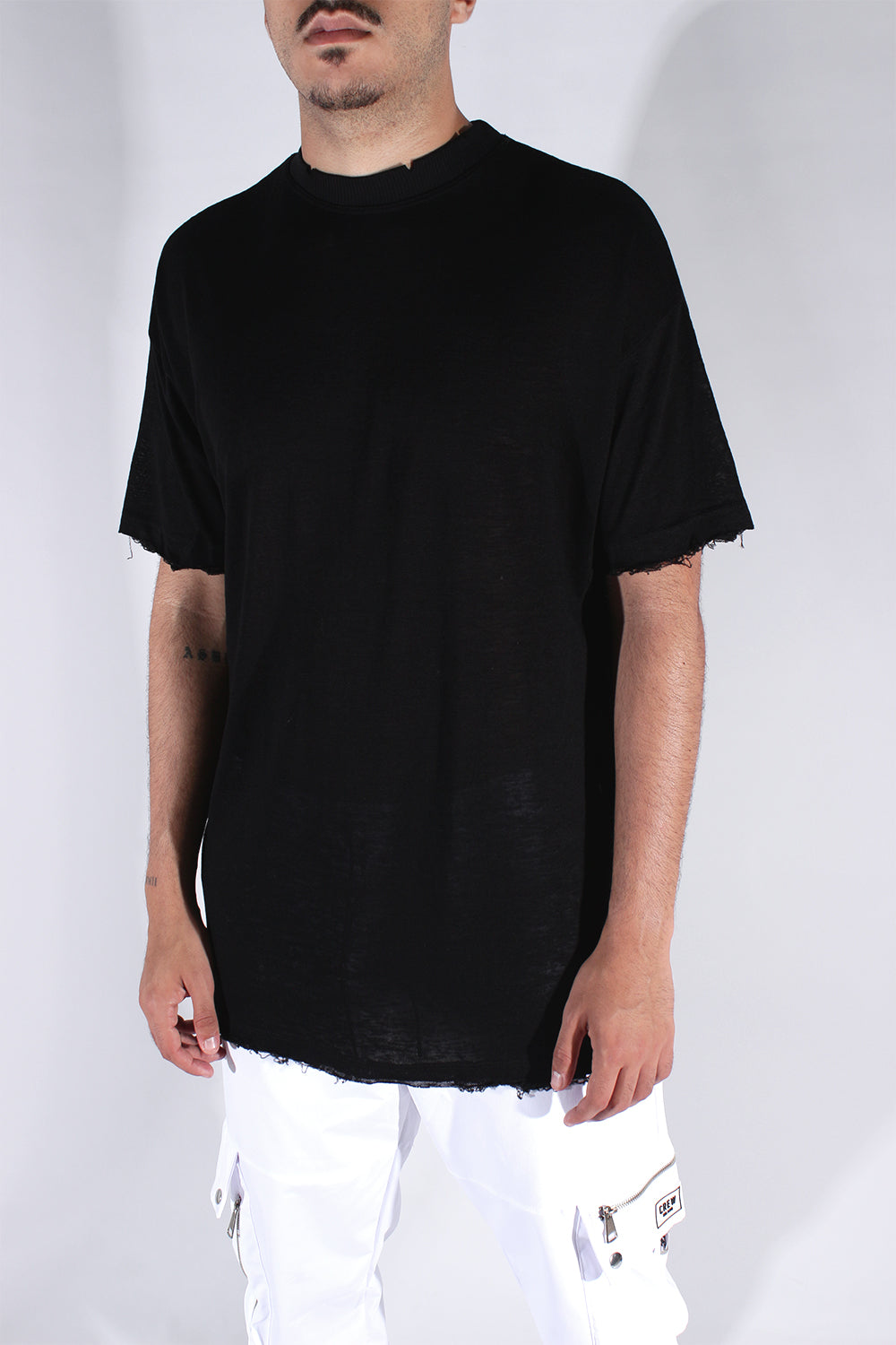 CREW Milano TULUM Black Linen T-Shirt