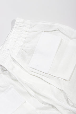 CREW Short Linen Cargo 4 Pockets Pants White