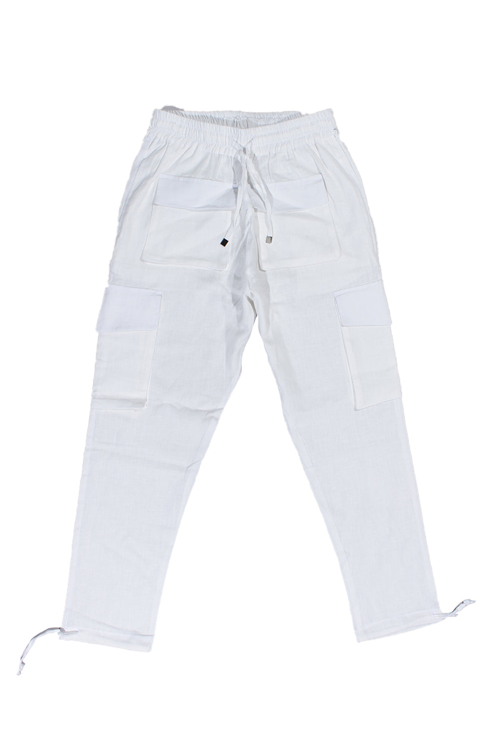 CREW Long Linen Cargo 4 Pockets Pants White
