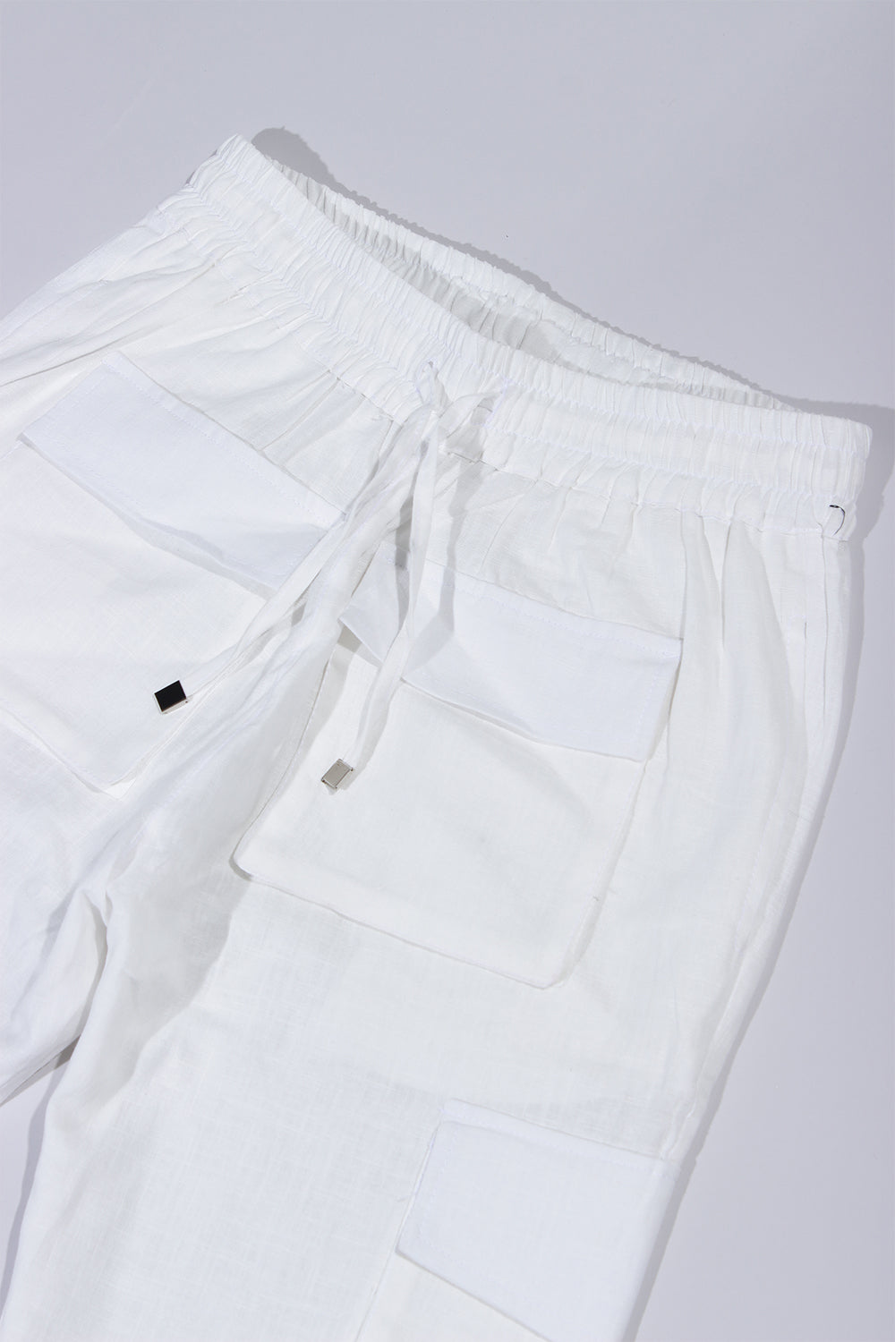 CREW Long Linen Cargo 4 Pockets Pants White