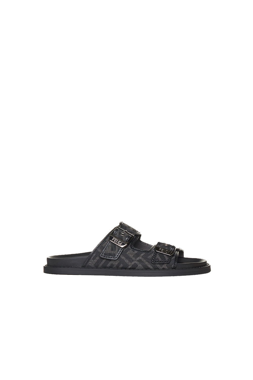 Fendi Feel FF canvas and leather sandals