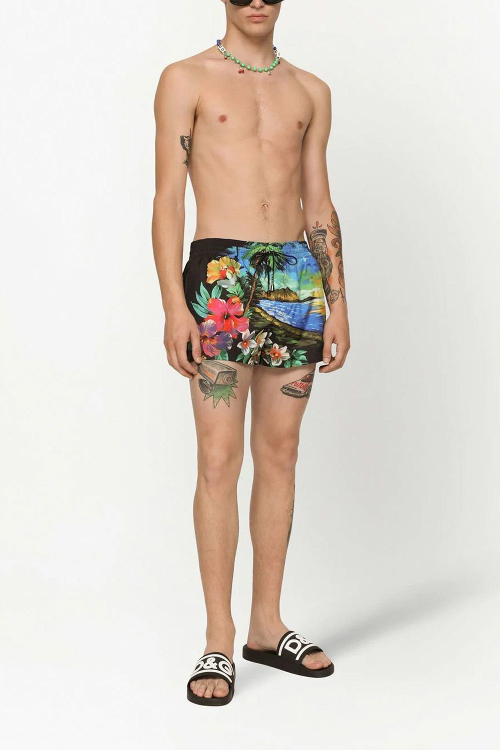 Dolce & Gabbana Hawaiian print swim shorts
