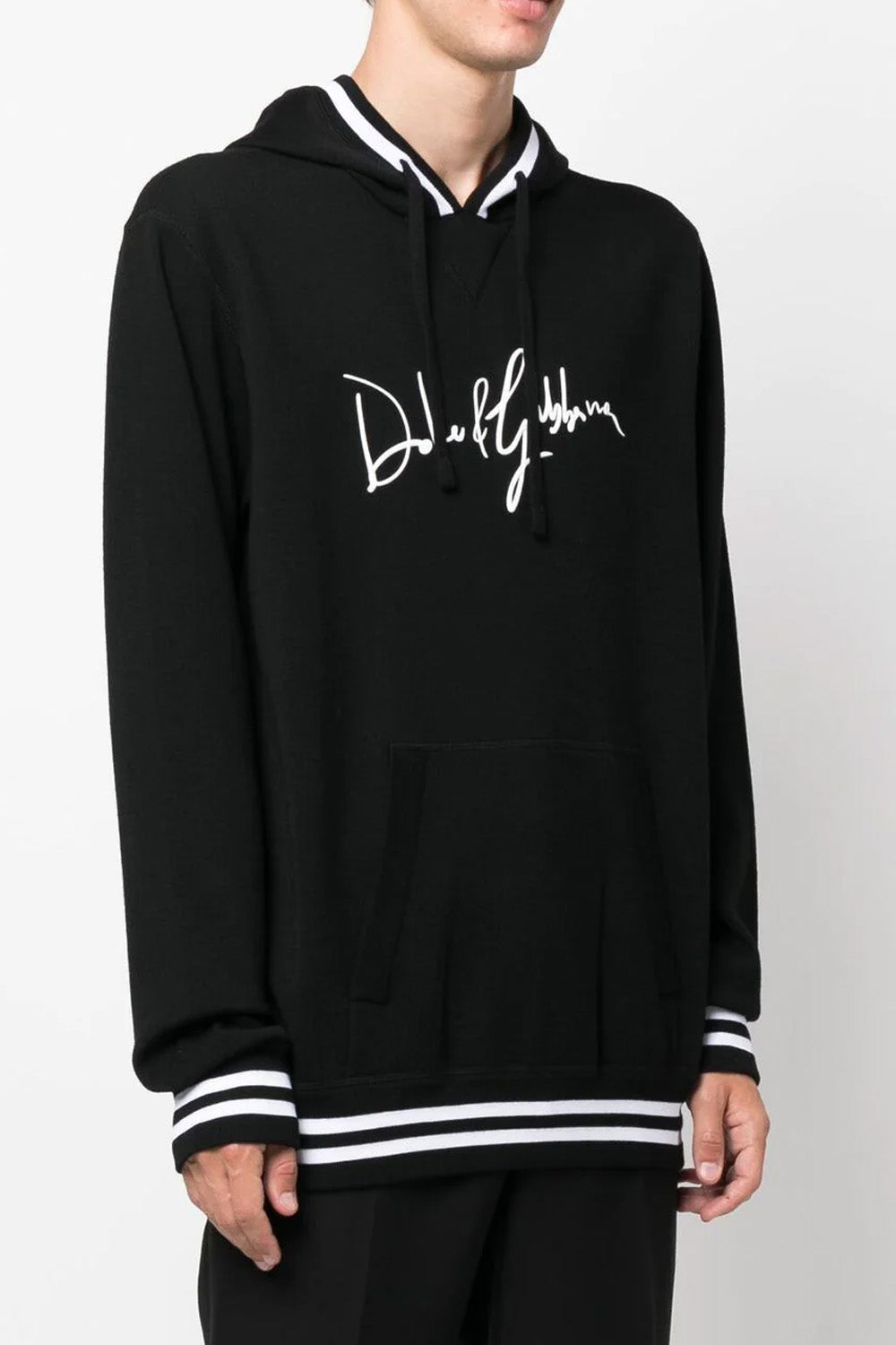 Dolce & Gabbana logo-print detail drawstring hoodie