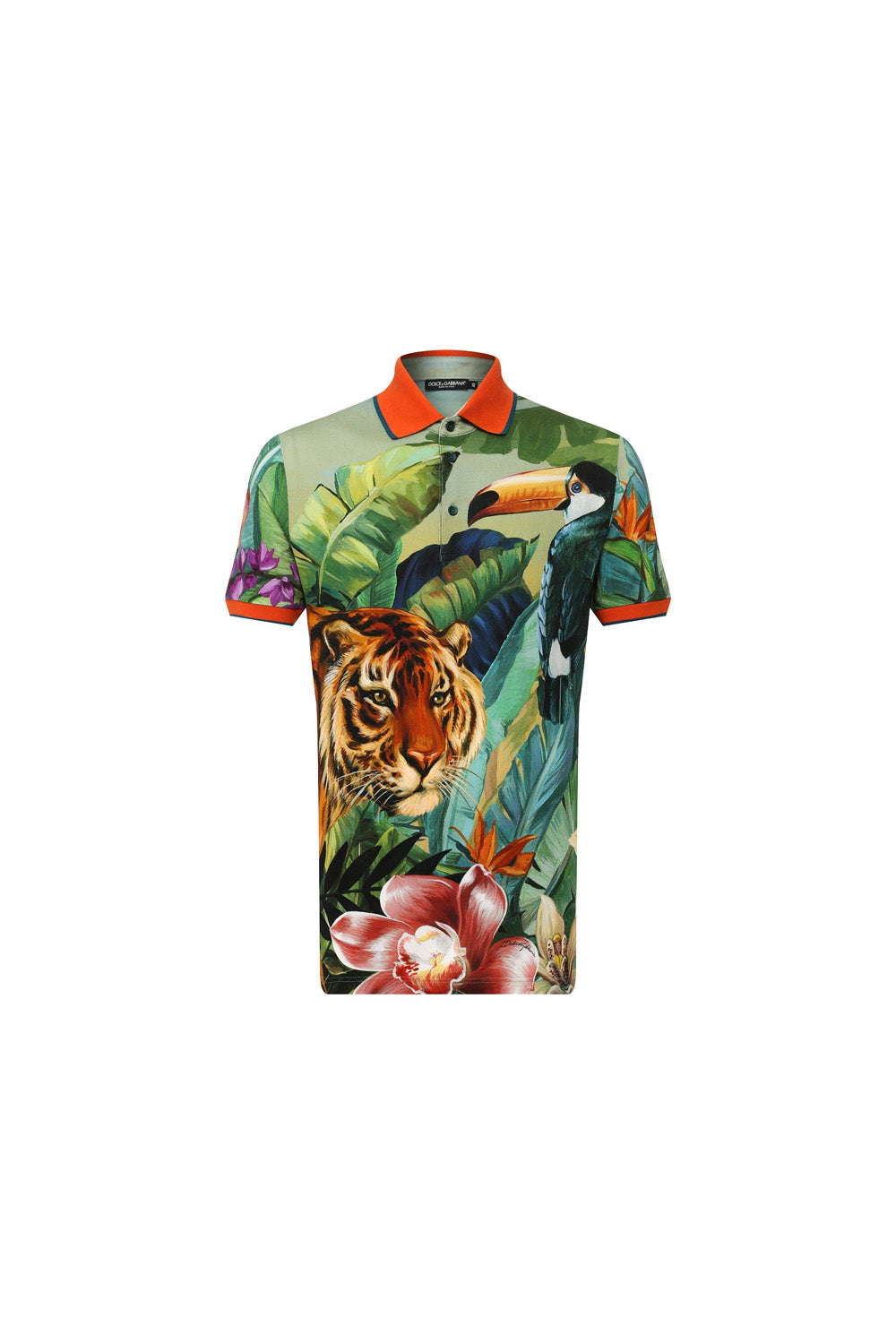 Dolce & Gabbana Print Short Sleeved Polo Shirt