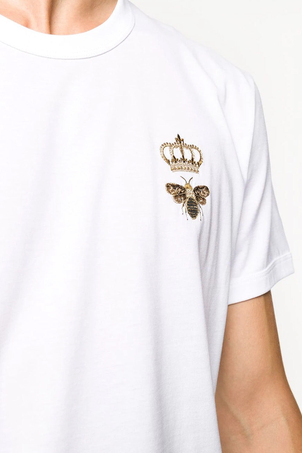 Dolce & Gabbana bee crown embroidered T-shirt