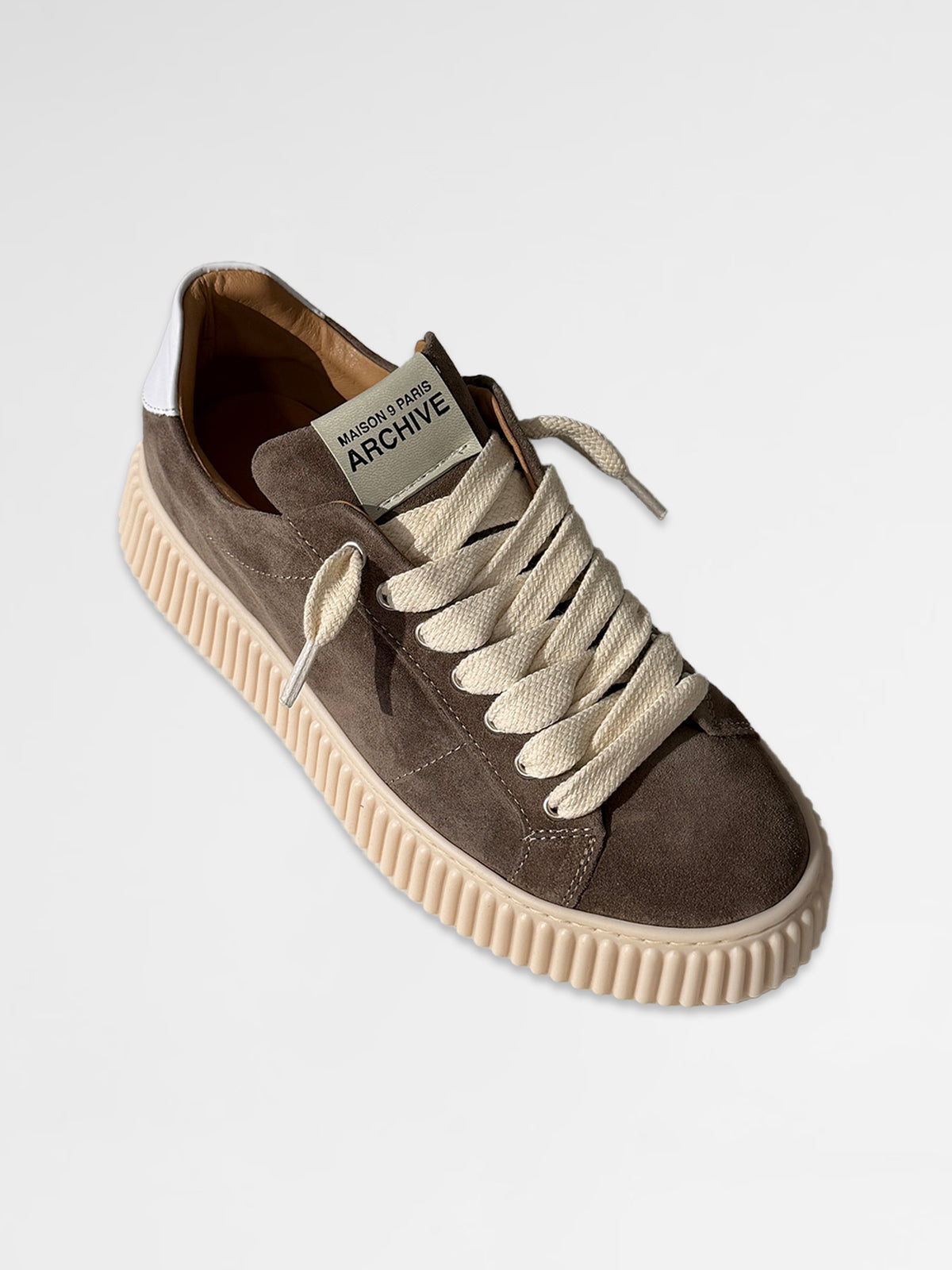 MAISON 9 PARIS Sneakers - Skate Dark Brown Suede Leather