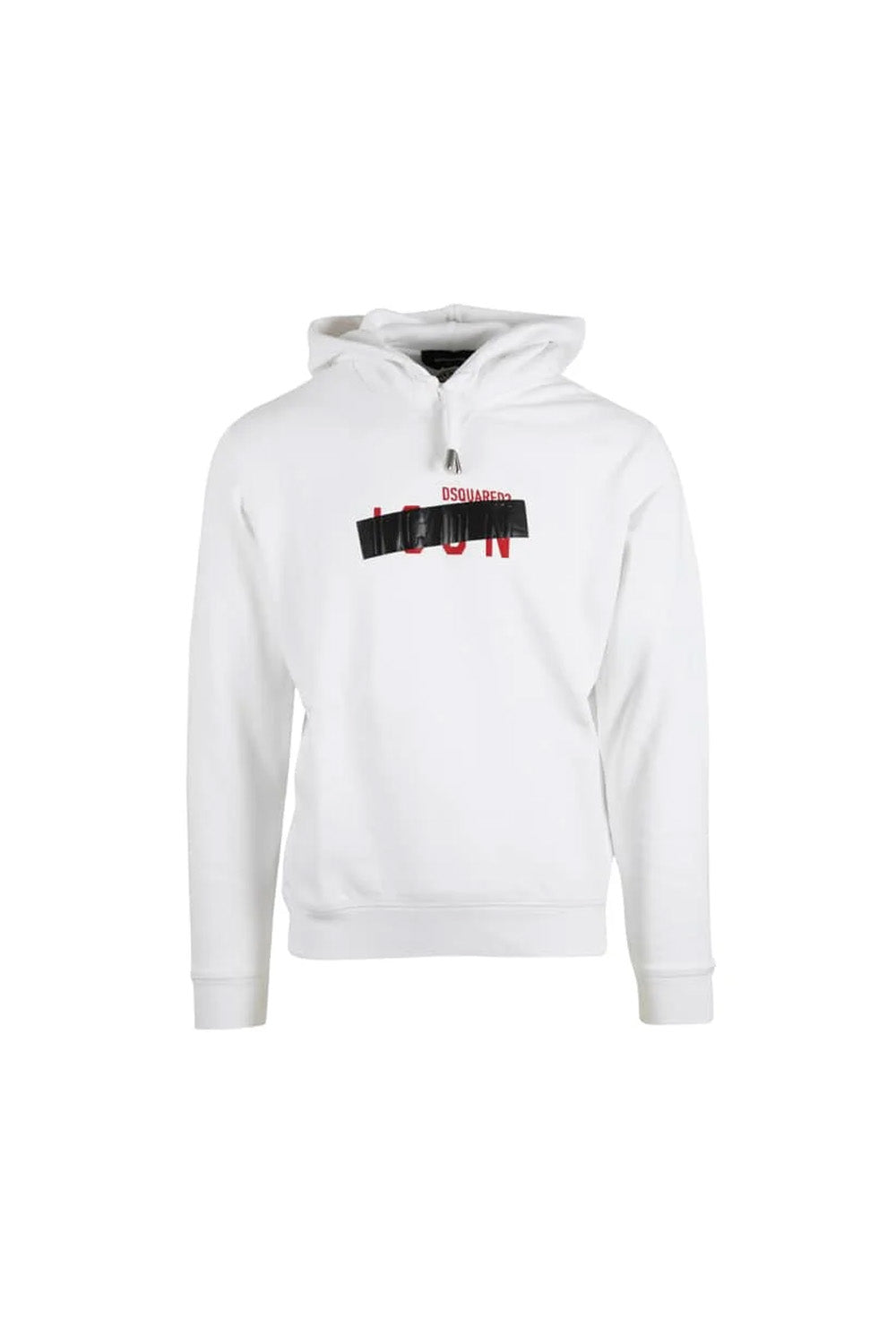 DSQUARED2 Black ICON Tape Logo Print Hoodie