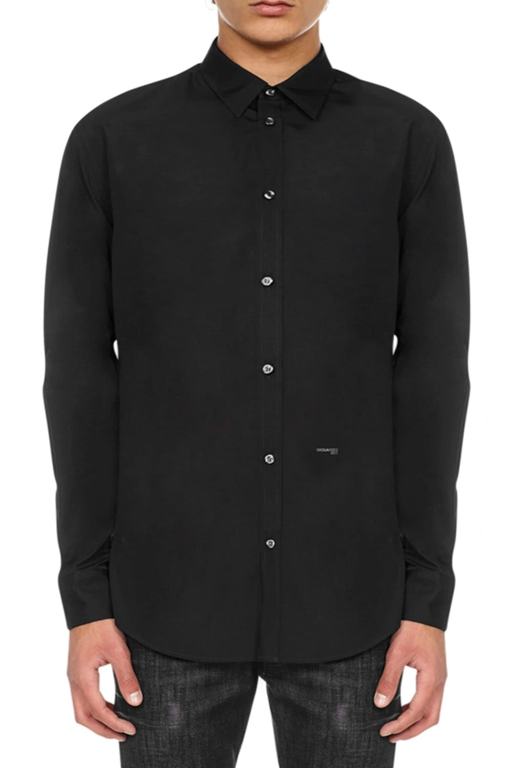 Dsquared2 logo-print black long sleeved shirt
