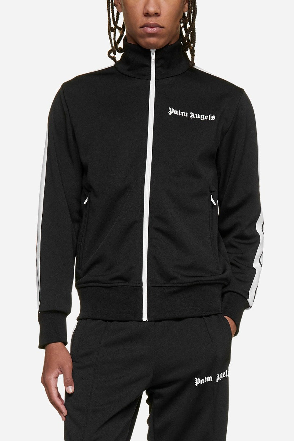 Palm Angels Classic side-stripe zipped jacket black