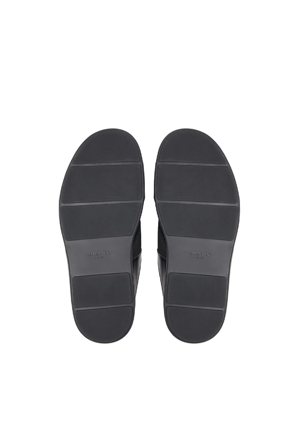 Prada Brushed leather and nylon tape crisscross slides