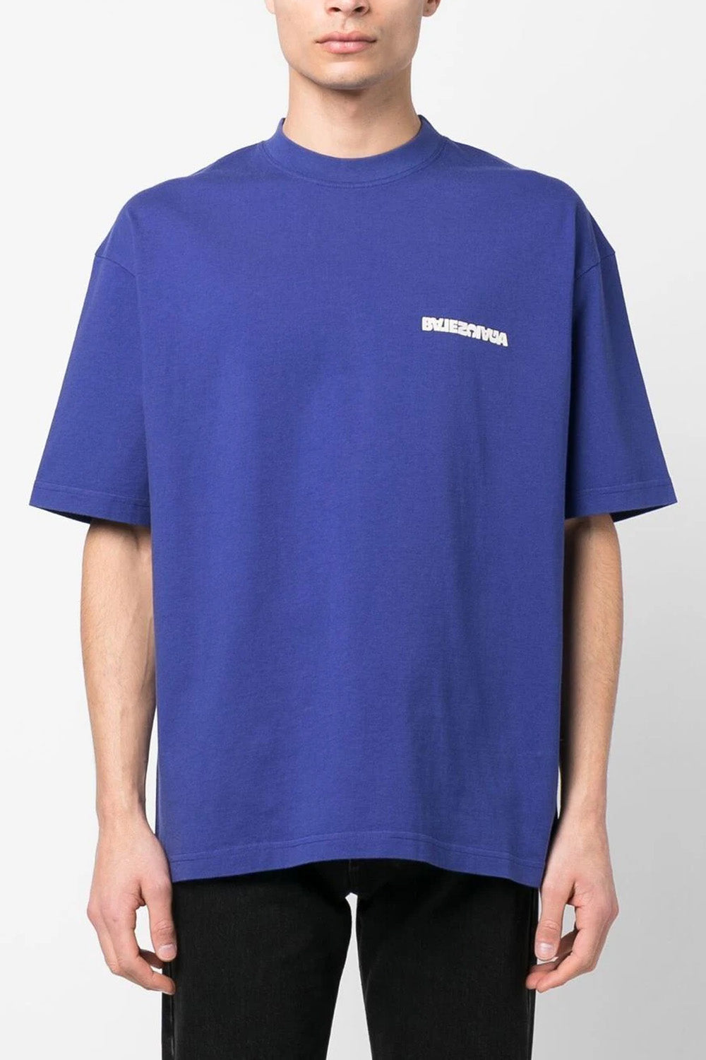 Balenciaga Logo-Embroidered Crew-Neck T-Shirt