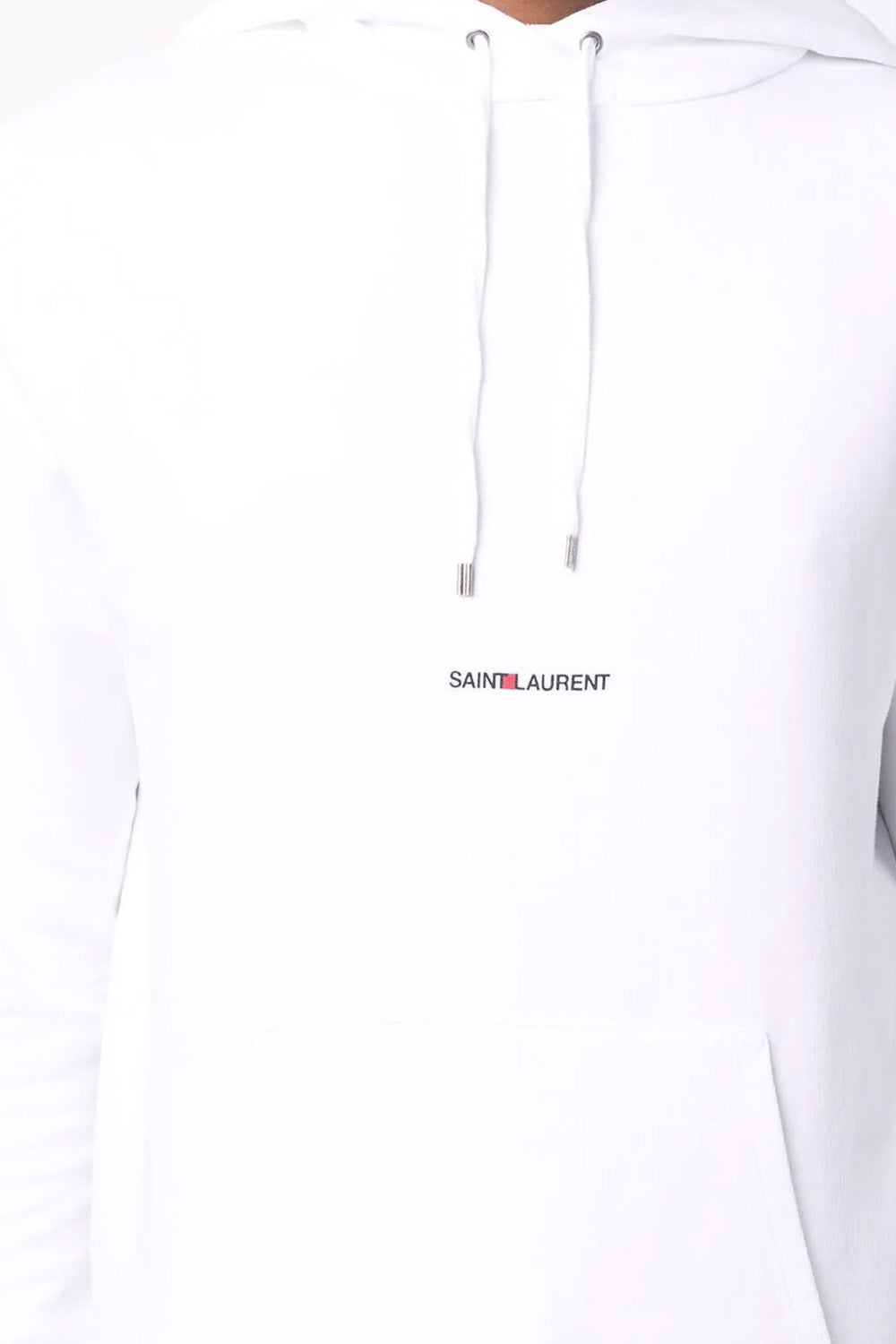 Saint Laurent logo-print hoodie white