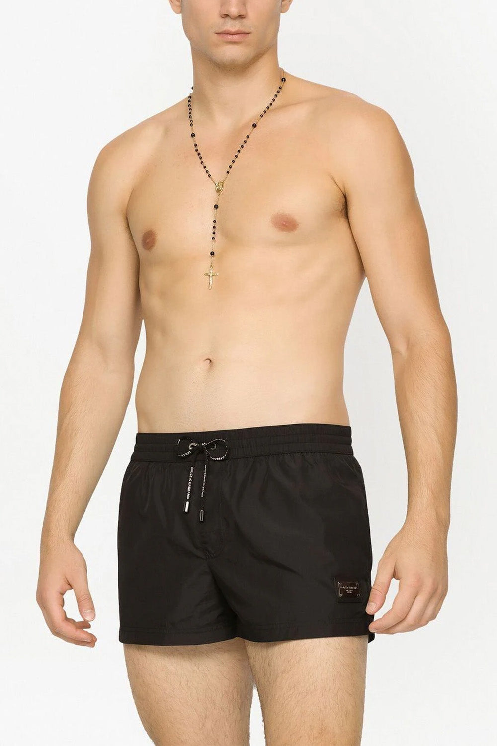 Dolce & Gabbana DG Essentials logo-plaque swim shorts