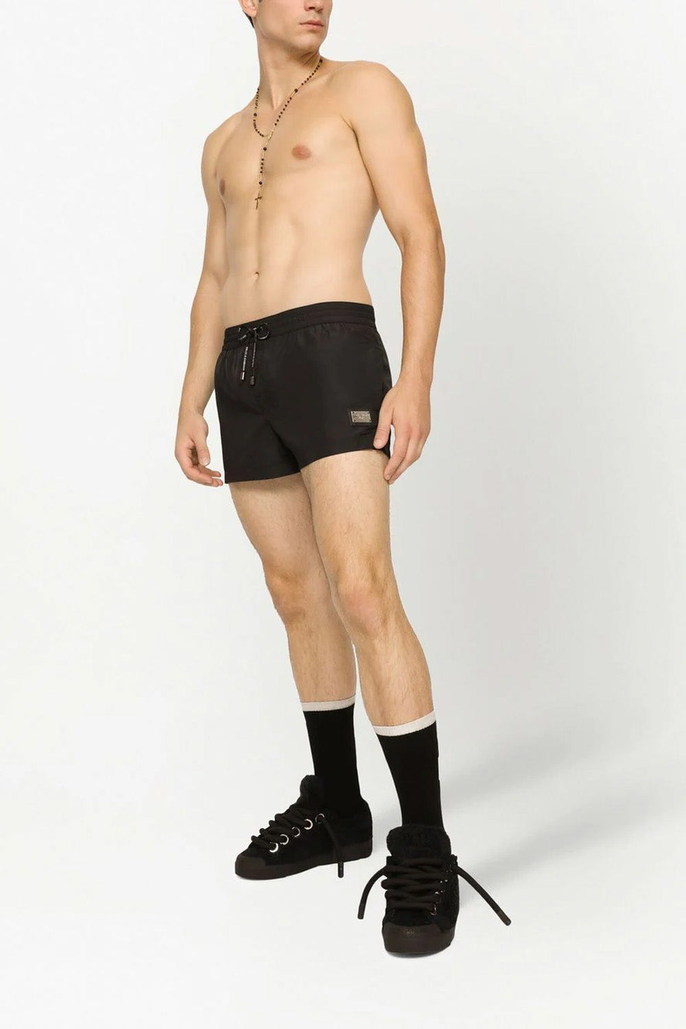 Dolce & Gabbana DG Essentials logo-plaque swim shorts