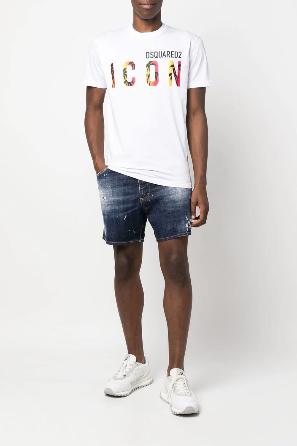 Dsquared2 distressed denim shorts