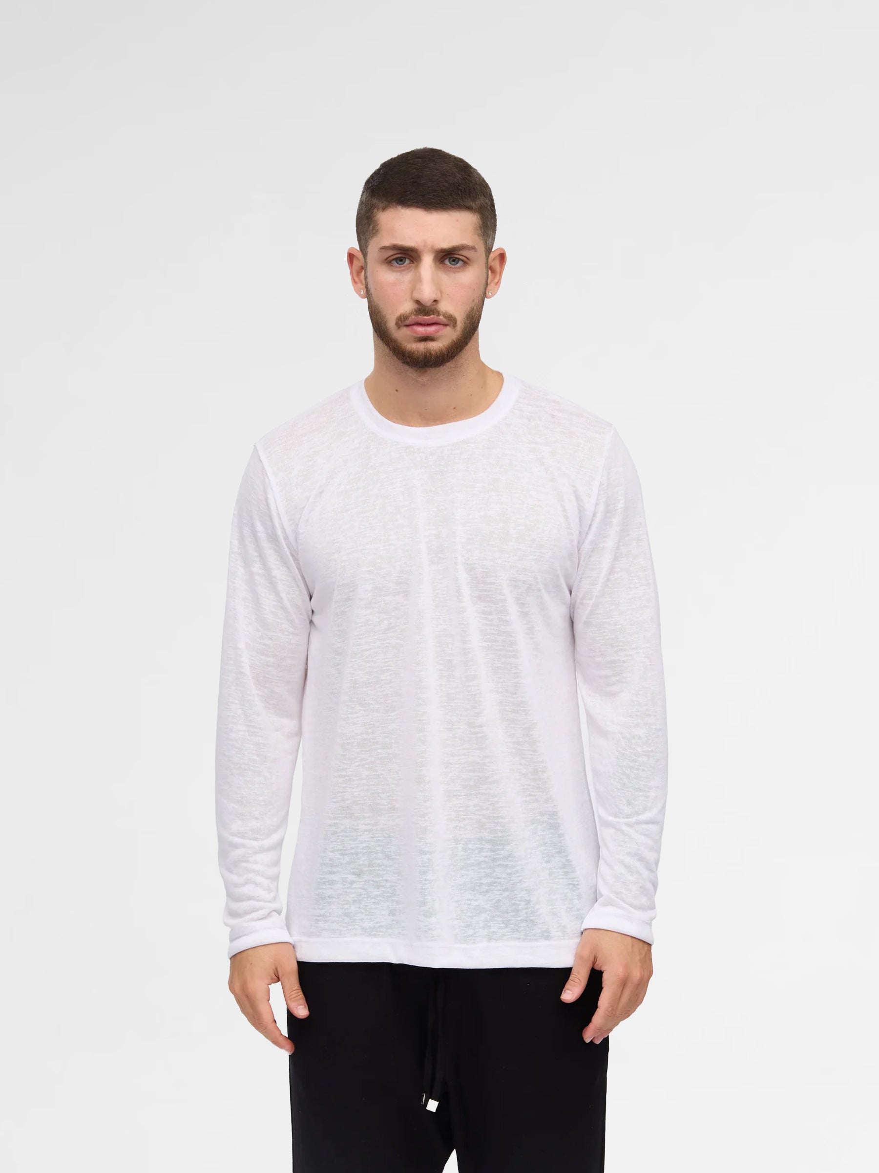 Crew Milano Relaxed Linen Long Sleeve T-Shirt
