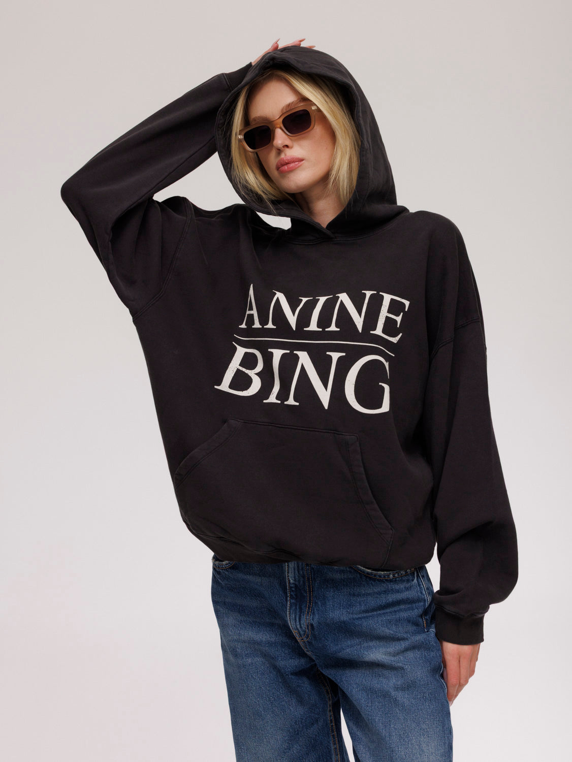 Anine Bing Harvey Sweatshirt Serif - Vintage Black