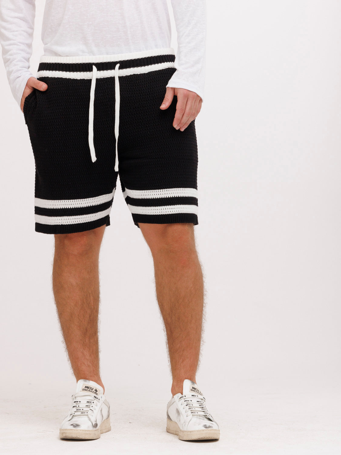 CREW Milano Tennis Shorts Knitwear Black